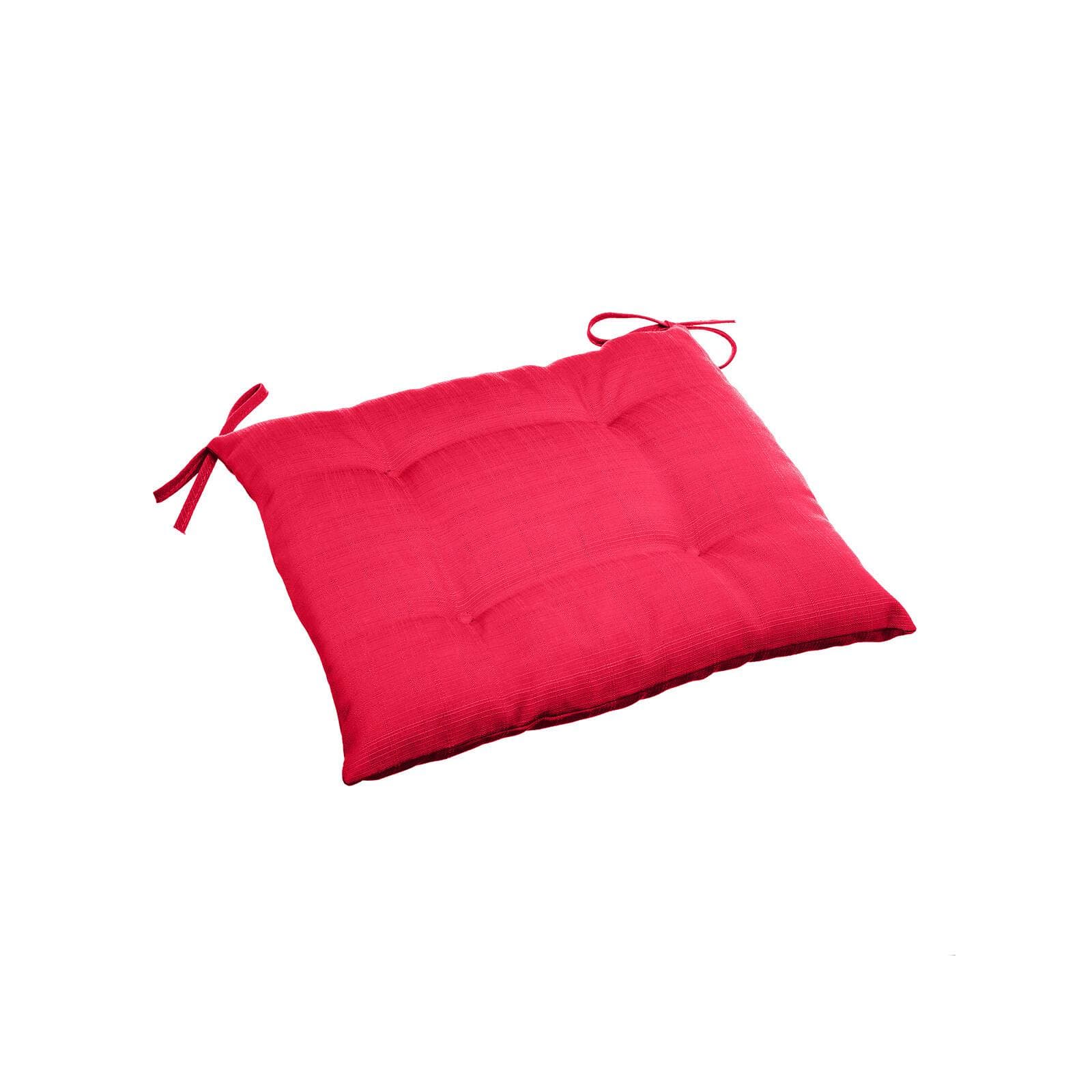 Cuscino con lacci per sedia 40x40 cm in poliestere trapuntato rosso melograno - Bangkok