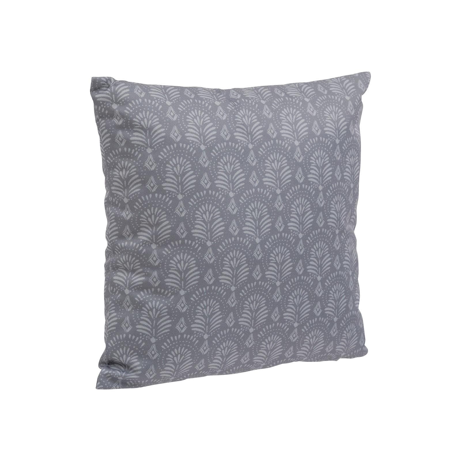 Cuscino decorativo da esterno 40x40 cm in poliestere grigio scuro con fantasia - Maurilio