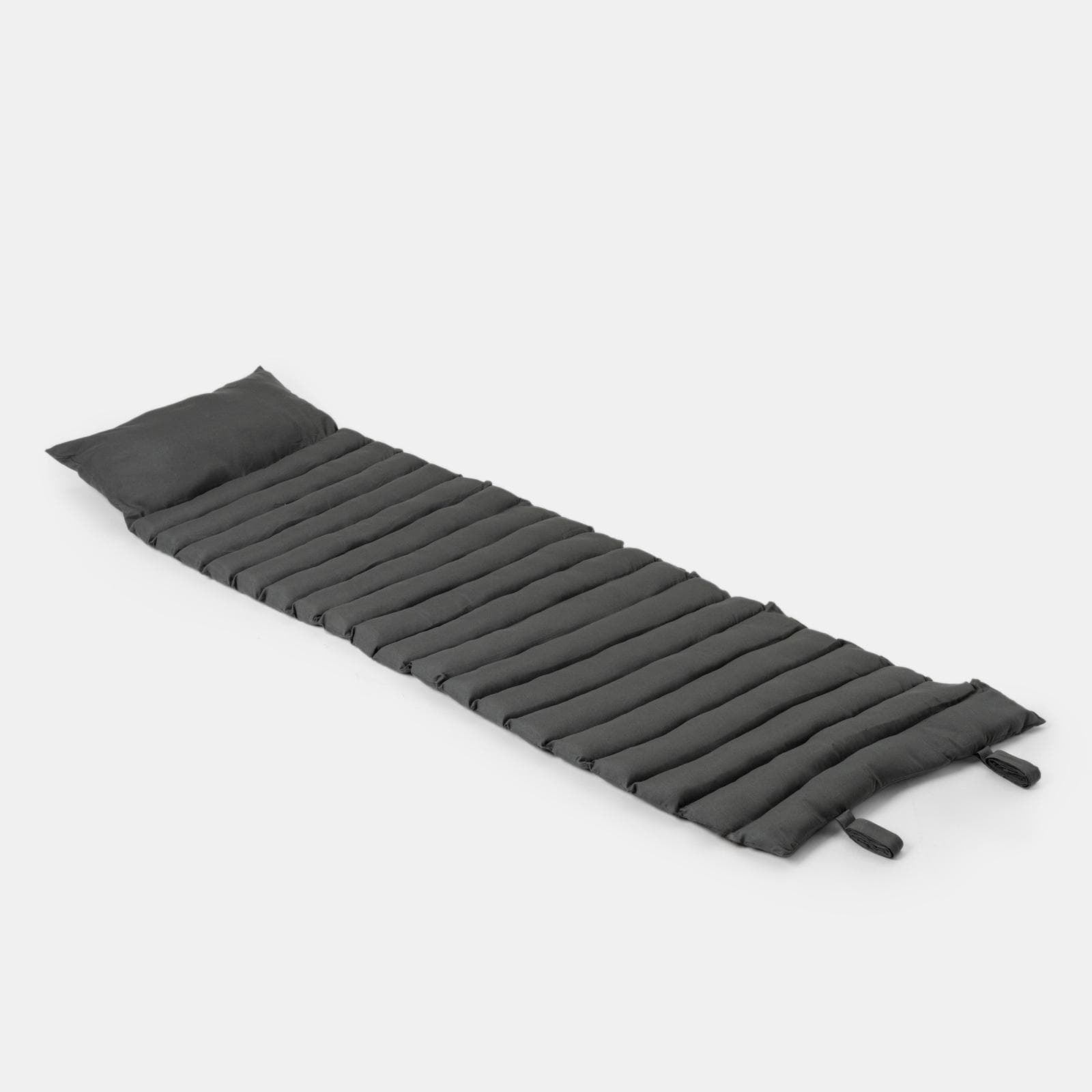 Cuscino imbottito avvolgibile per lettino prendisole 180x60 cm in poliestere antracite - Maurilio