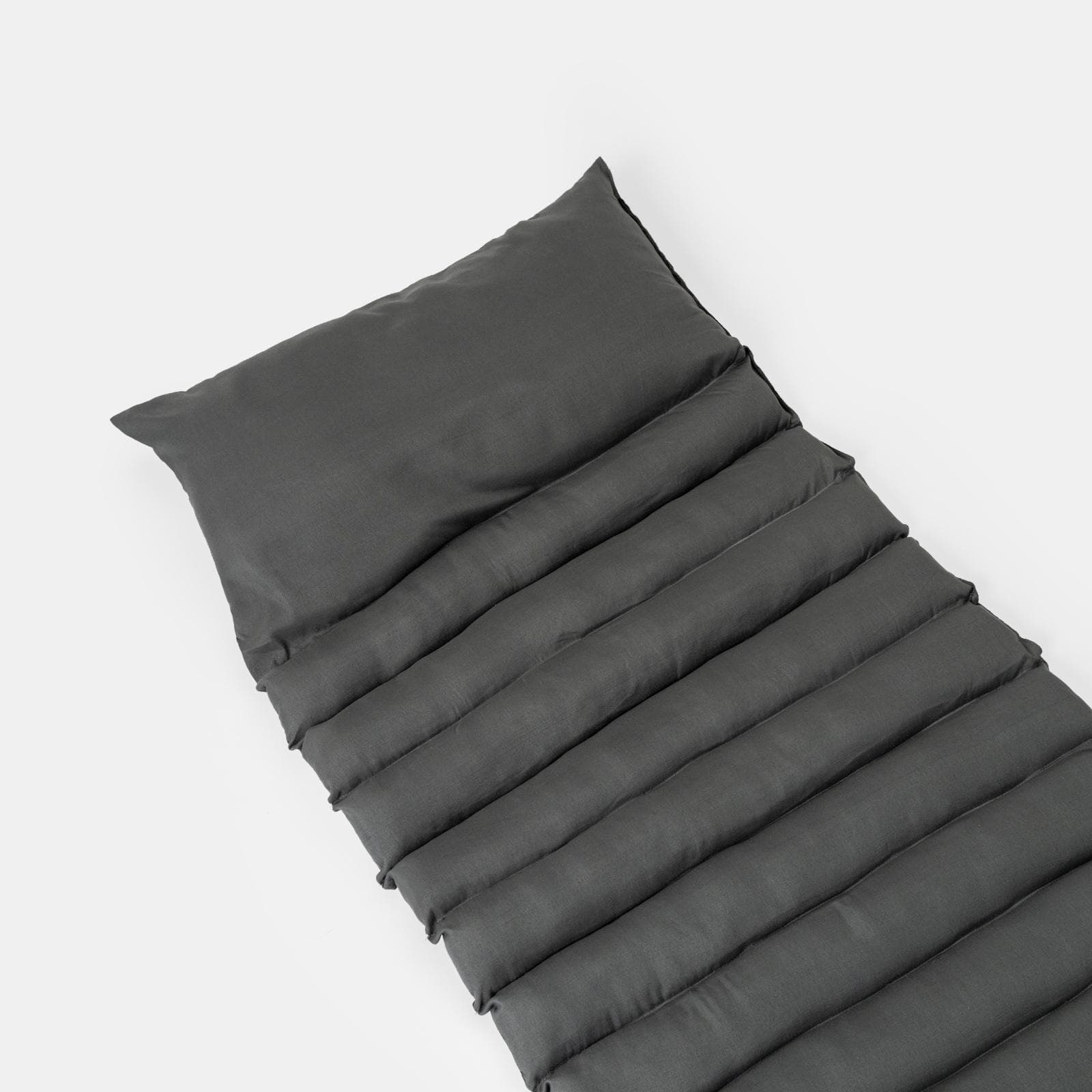Cuscino imbottito avvolgibile per lettino prendisole 180x60 cm in poliestere antracite - Maurilio