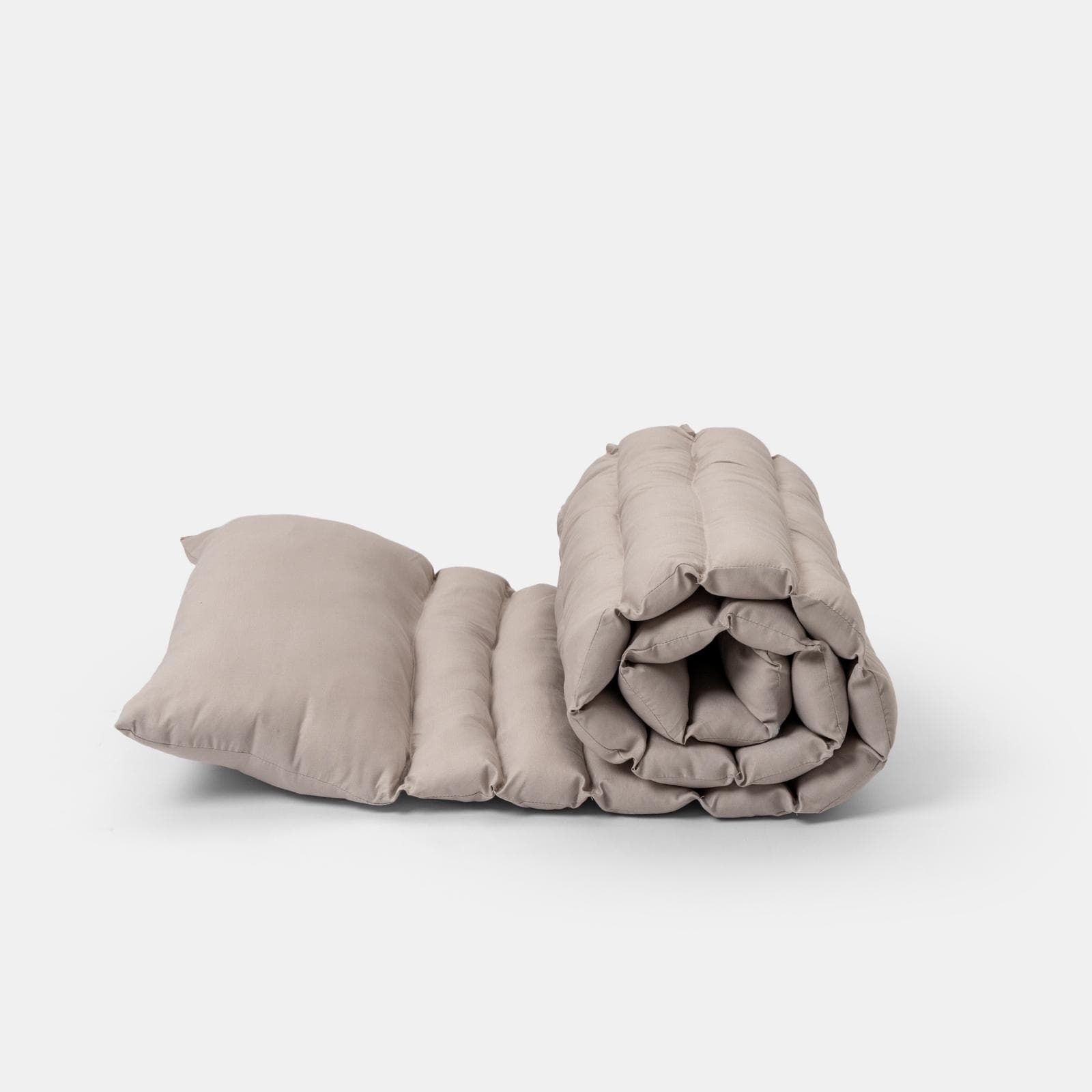 Cuscino imbottito avvolgibile per lettino prendisole 180x60 cm in poliestere tortora - Maurilio
