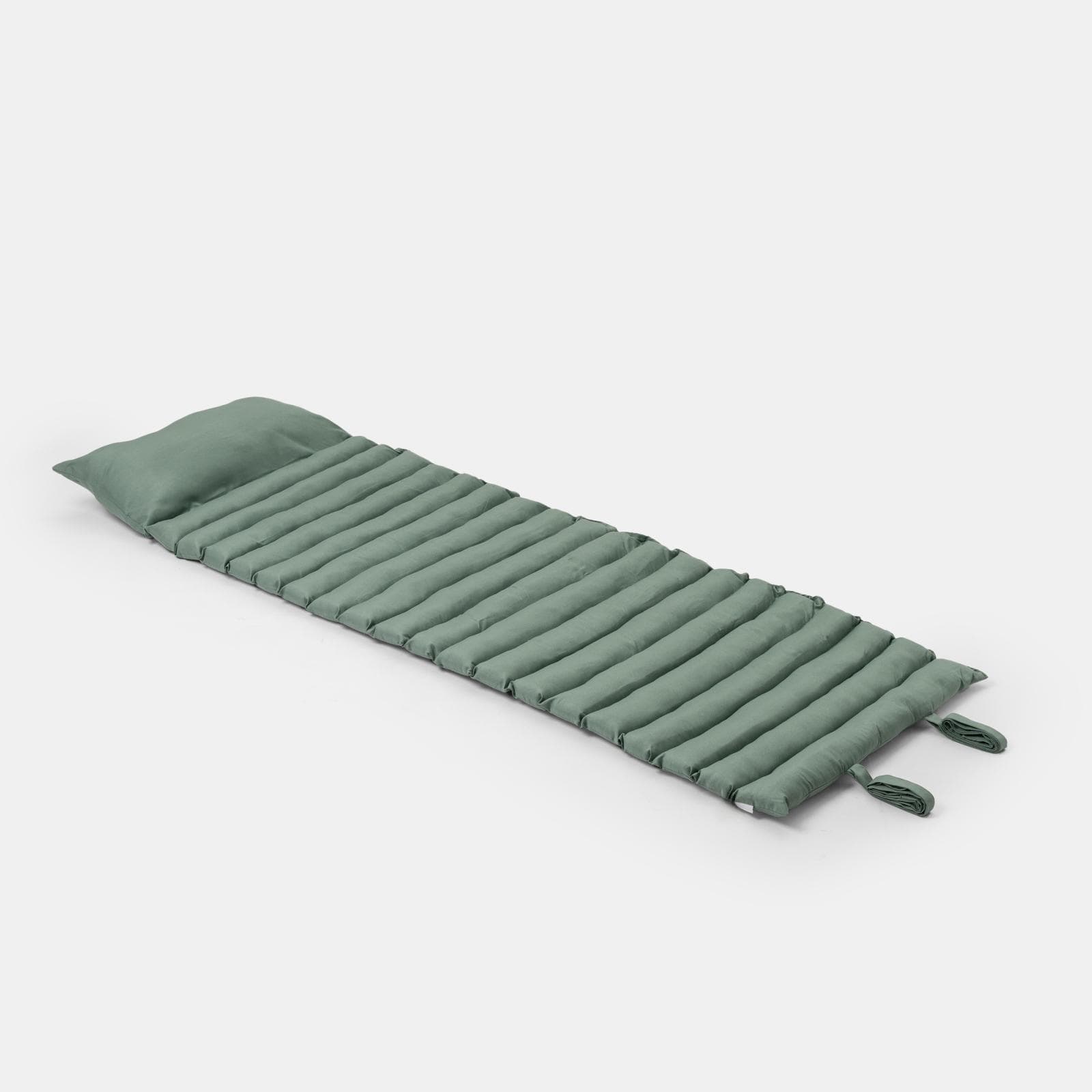 Cuscino imbottito avvolgibile per lettino prendisole 180x60 cm in poliestere verde - Maurilio