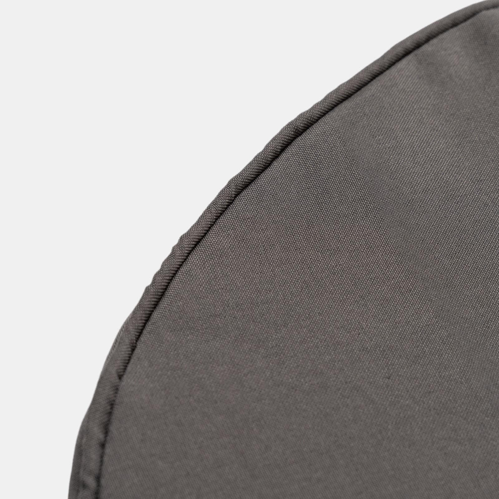 Cuscino da esterno rotondo 38 cm per sedia in poliestere idrorepellente antracite con lacci - Joss