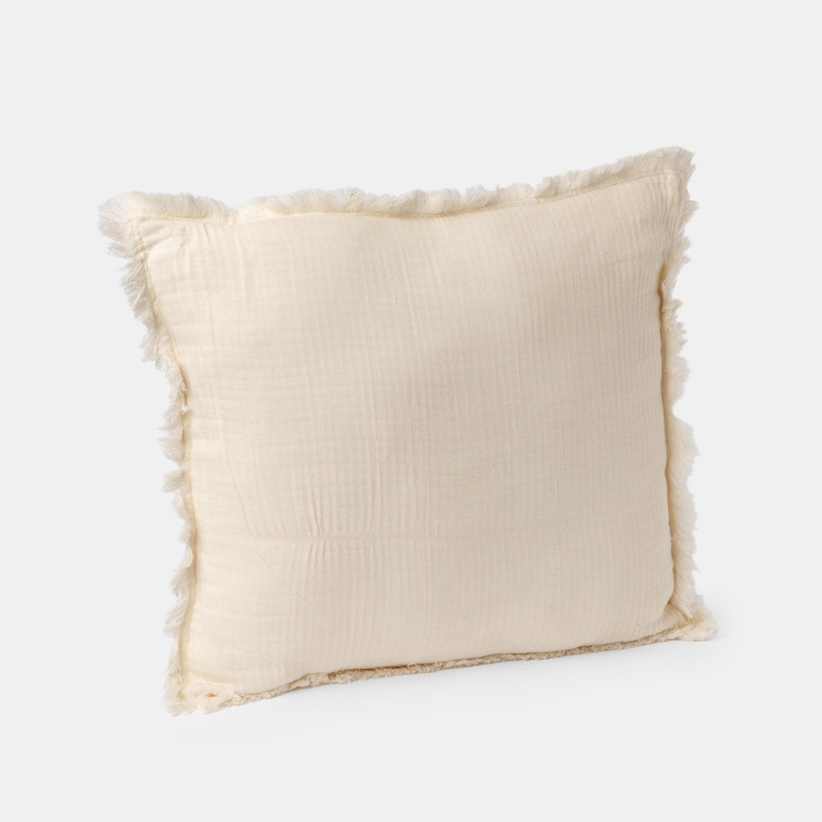 Cuscino sfoderabile 45x45 cm bianco in cotone mussolina con volant