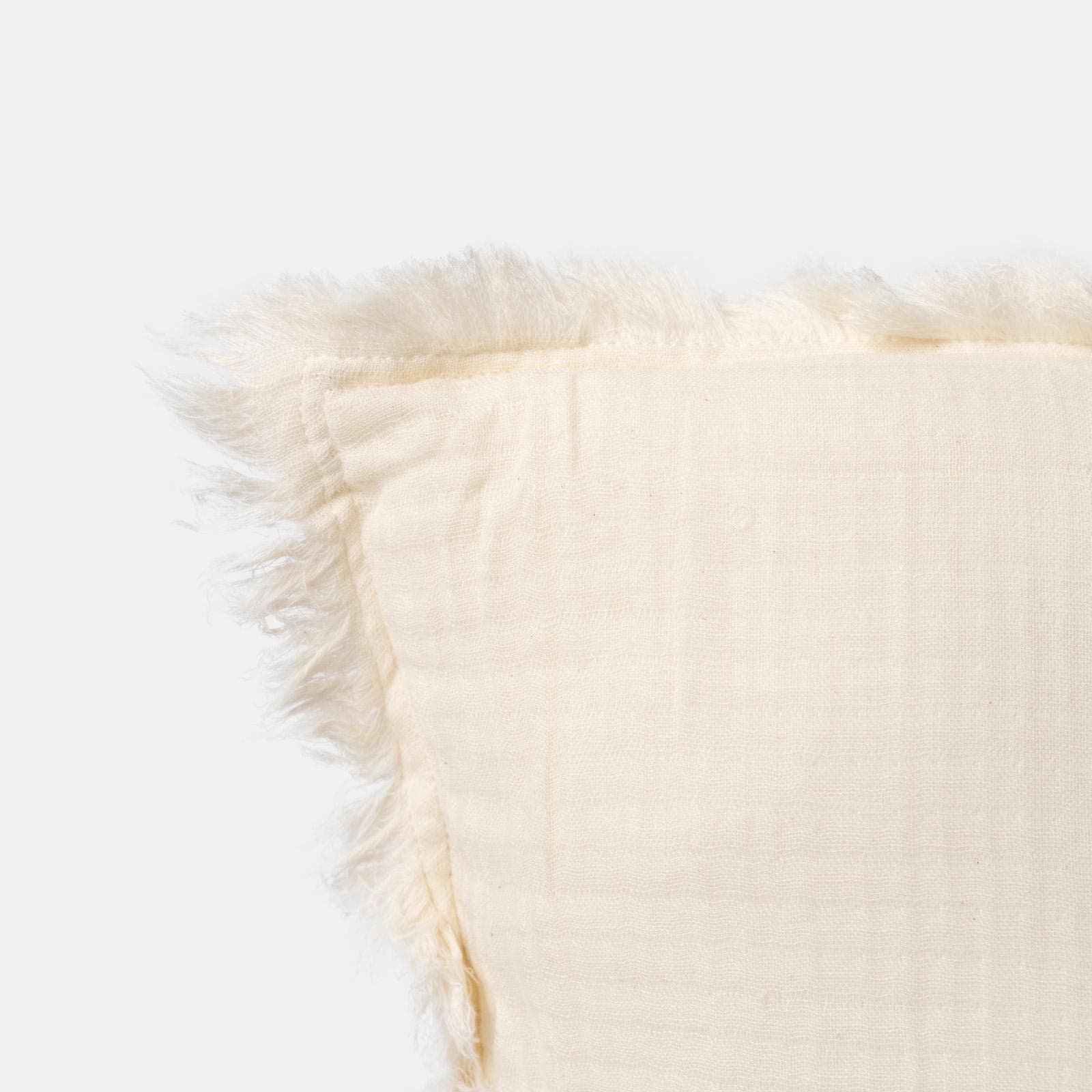 Cuscino sfoderabile 45x45 cm bianco in cotone mussolina con volant