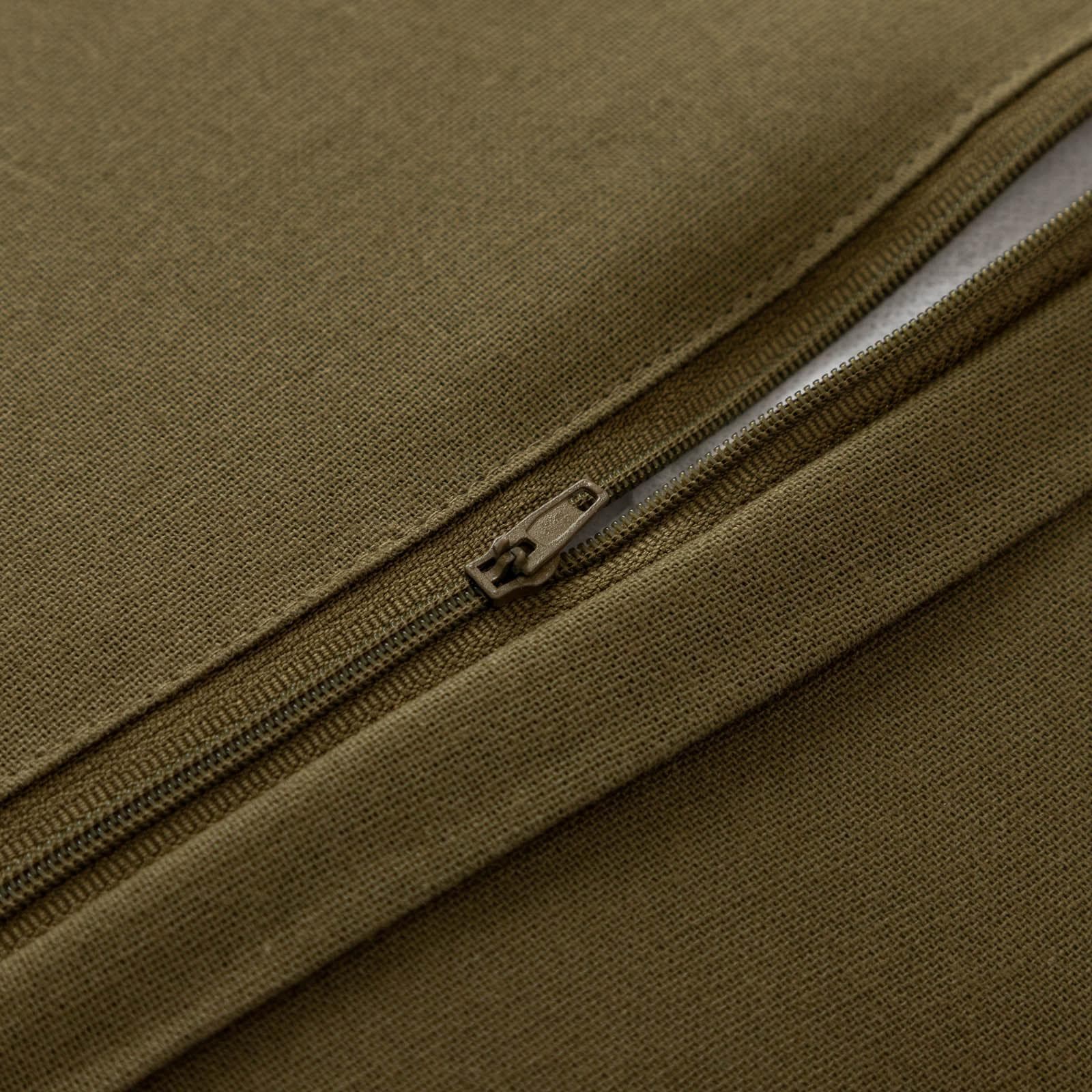 Cuscino sfoderabile 45x45 cm verde militare in velluto con bordino decorato