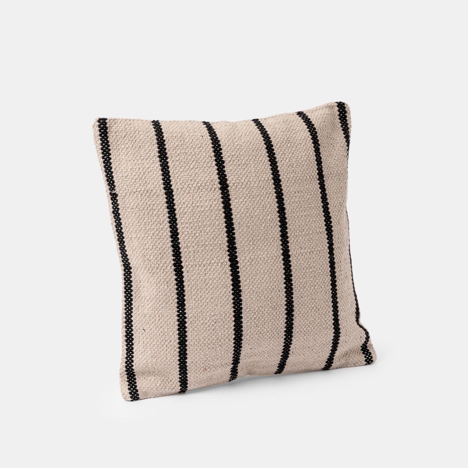 Cuscino sfoderabile 45x45 cm in cotone naturale con strisce nere
