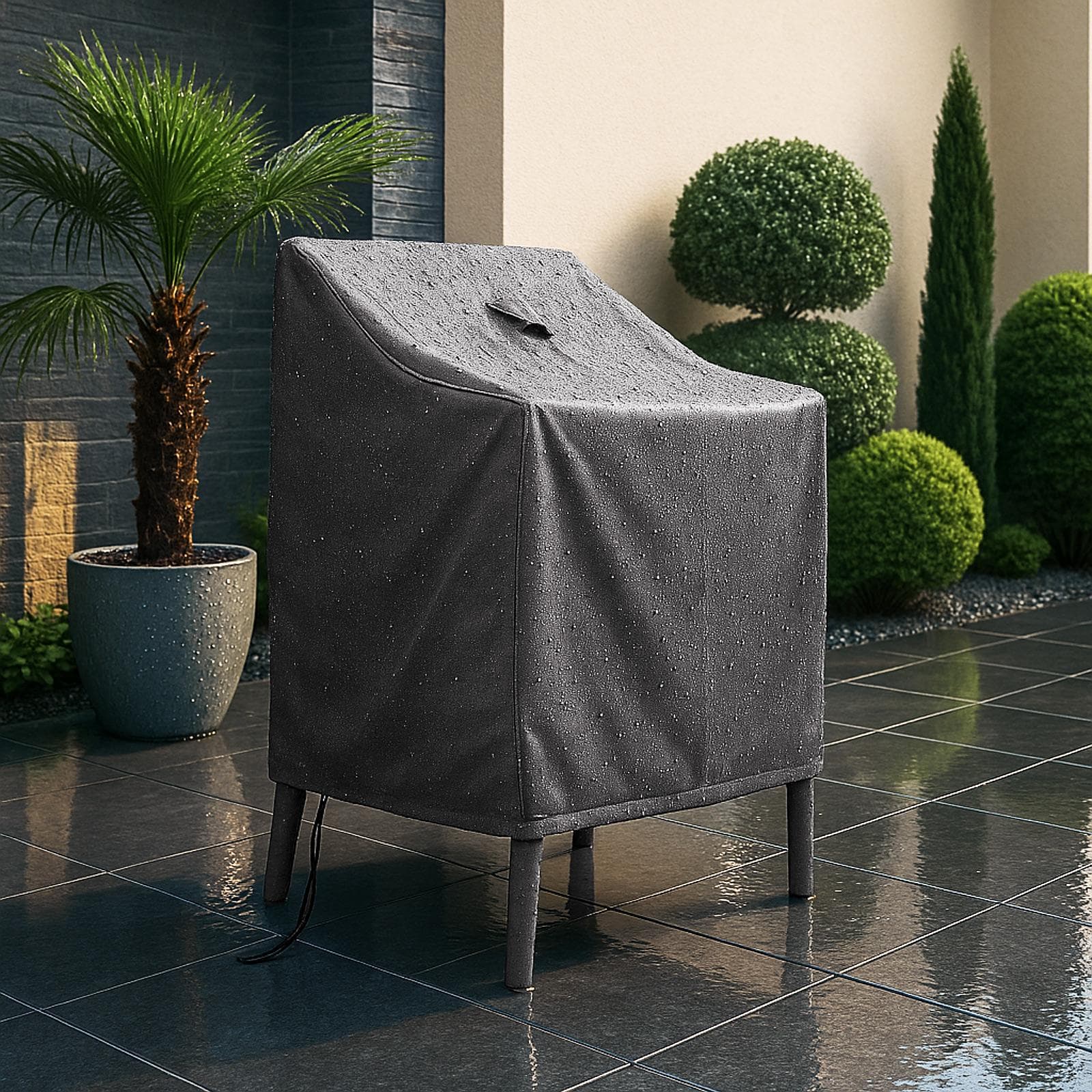 Copertura protettiva per pila di sedie in poliestere idrorepellente 70x70x120h cm - Wakanda