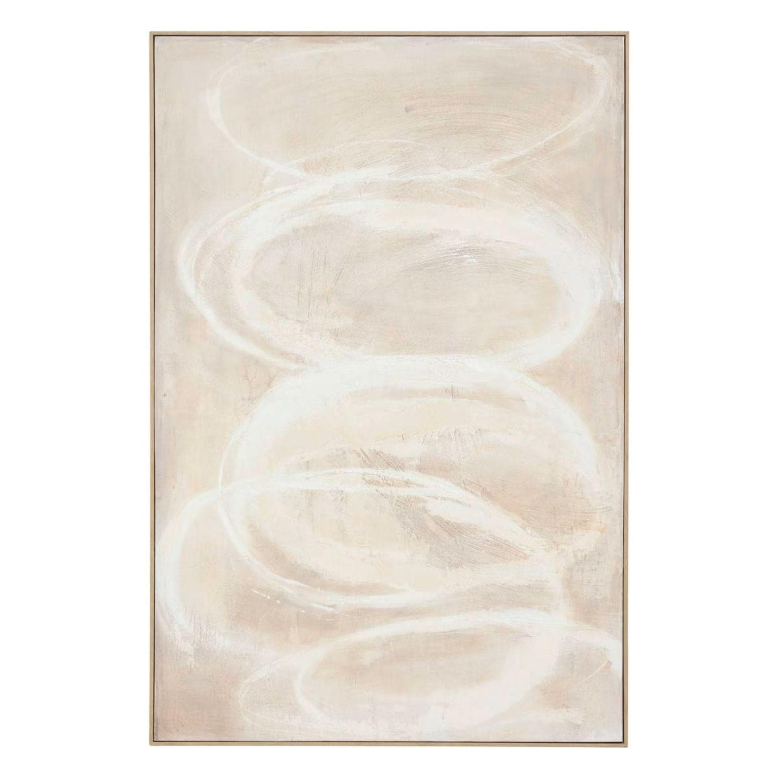 Decorazione da parete 100x150h cm reversibile dipinto beige e cornice in legno di pino