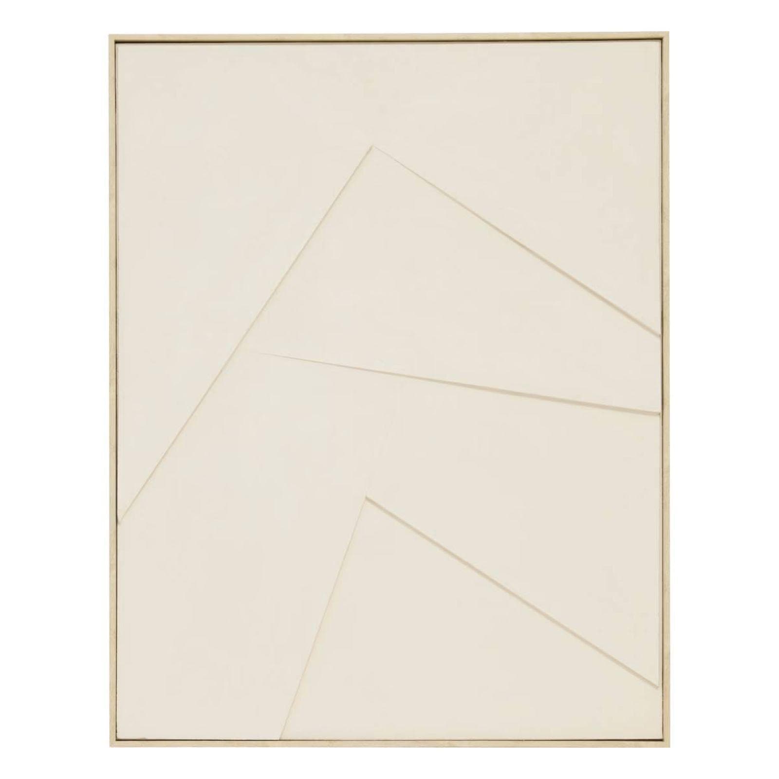Decorazione da parete 100x78 cm bianco motivo in rilievo e cornice