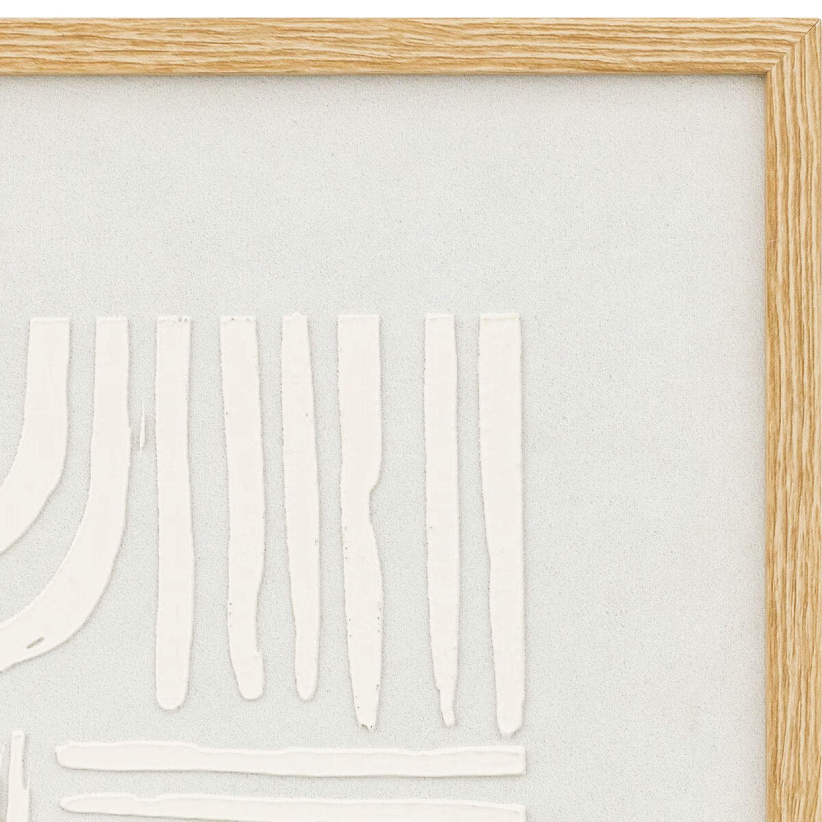 Decorazione da parete 60x60 cm rilievo in gesso bianco con cornice in legno