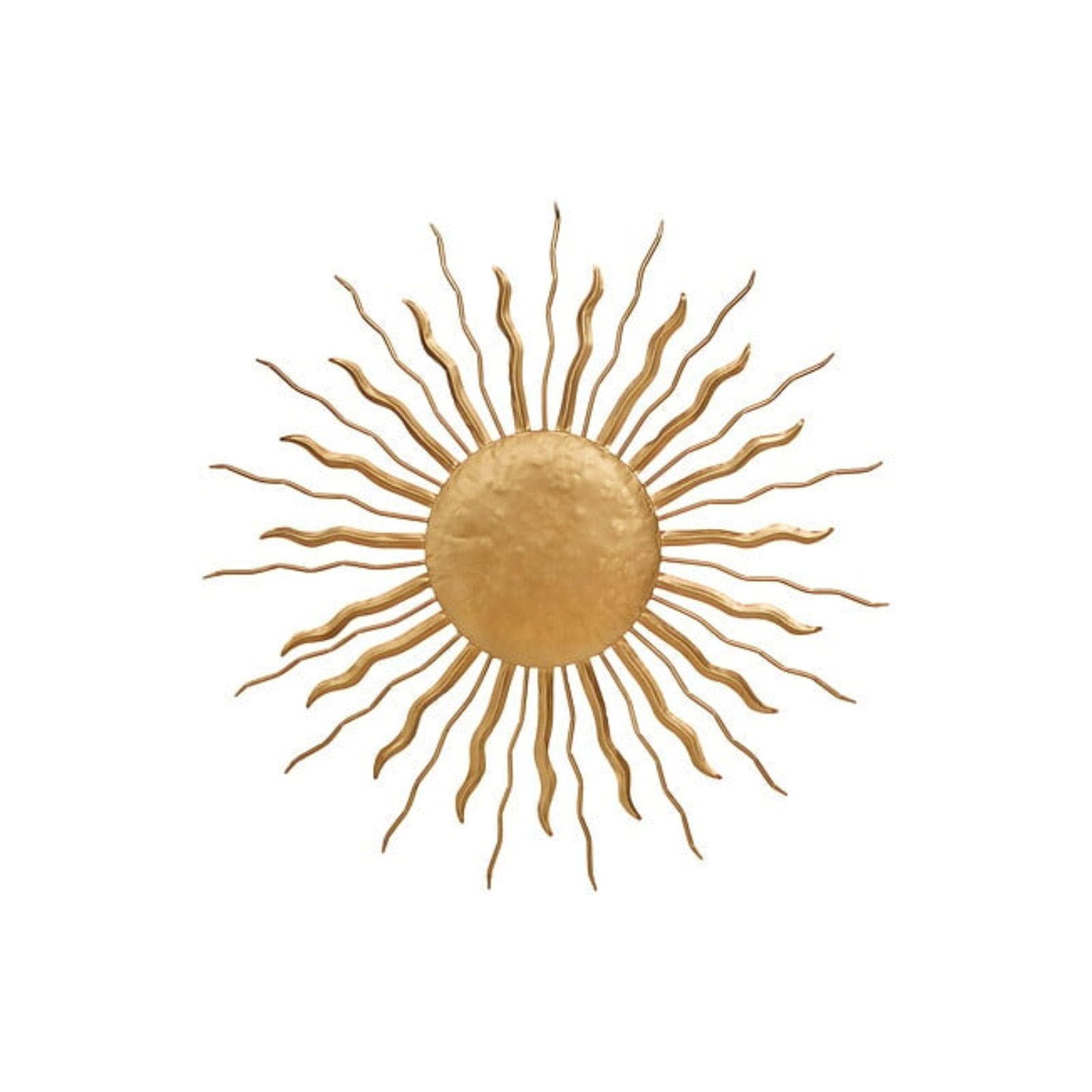 Decorazione da parete rotonda 80 cm in acciaio oro martellato