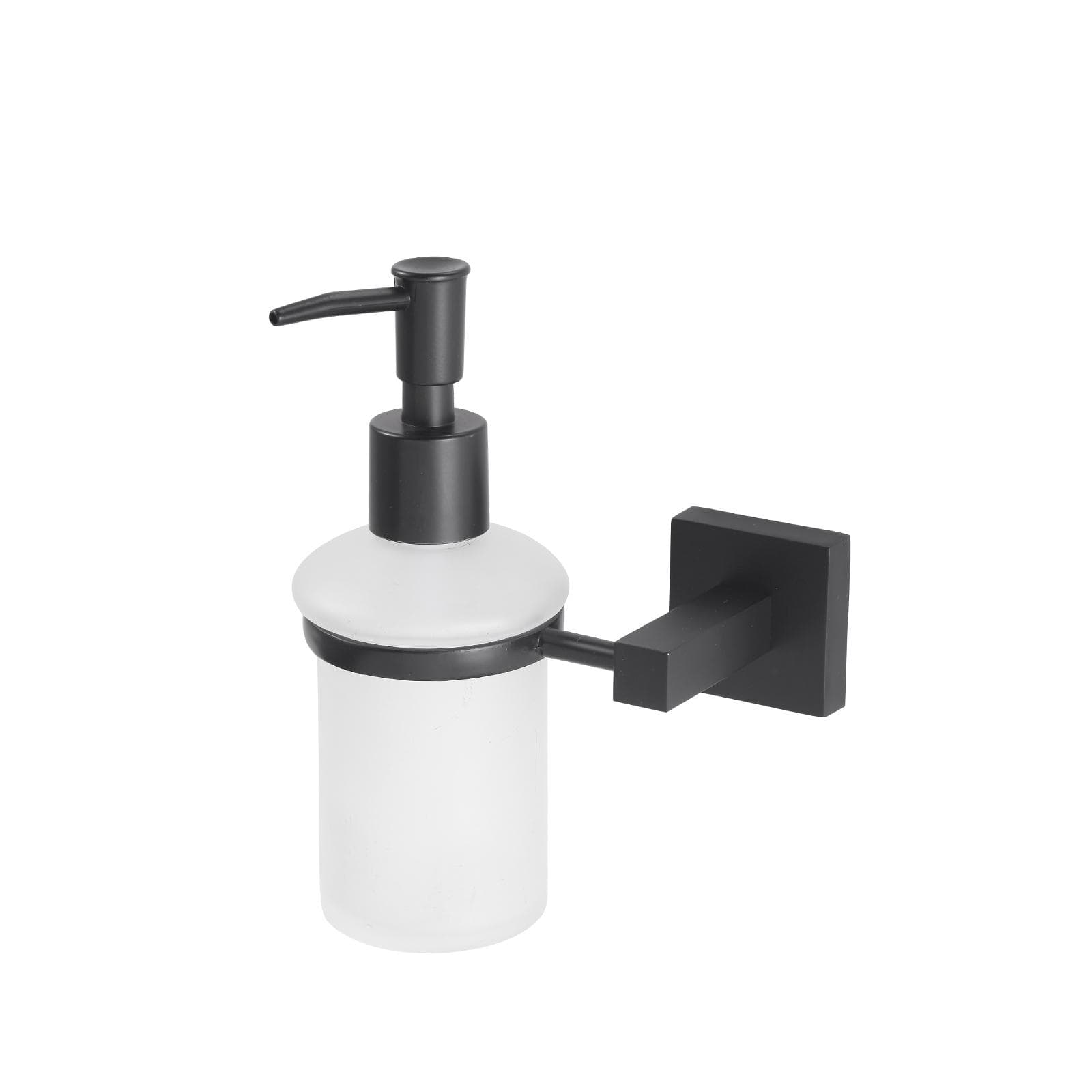 Dispenser sapone a muro in vetro e acciaio nero opaco - Clover