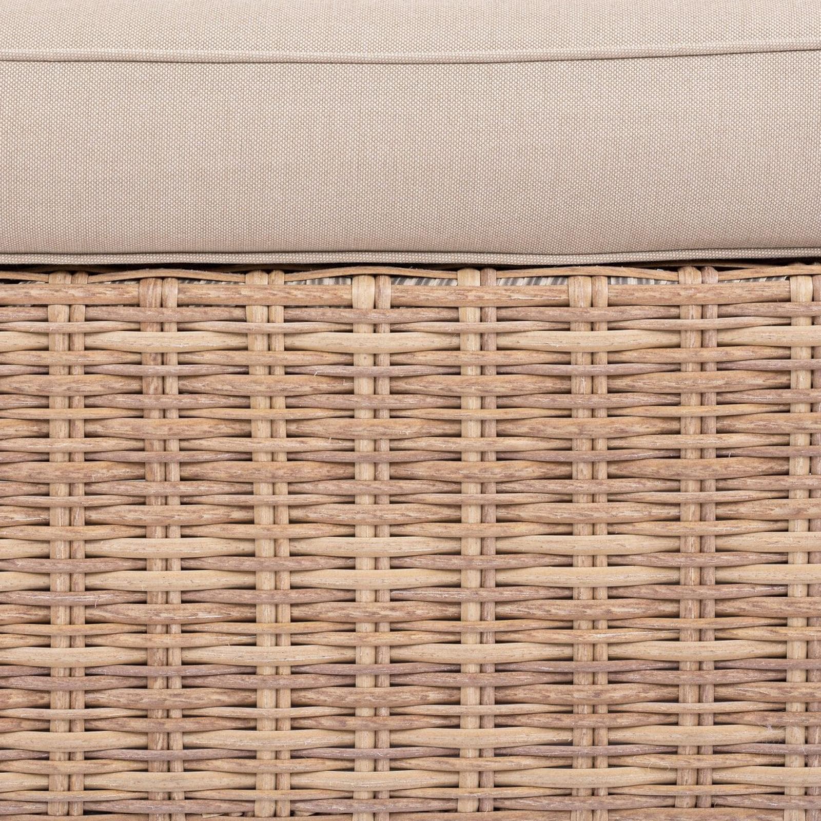 Divano 2 posti in polyrattan naturale con cuscini - Moreno