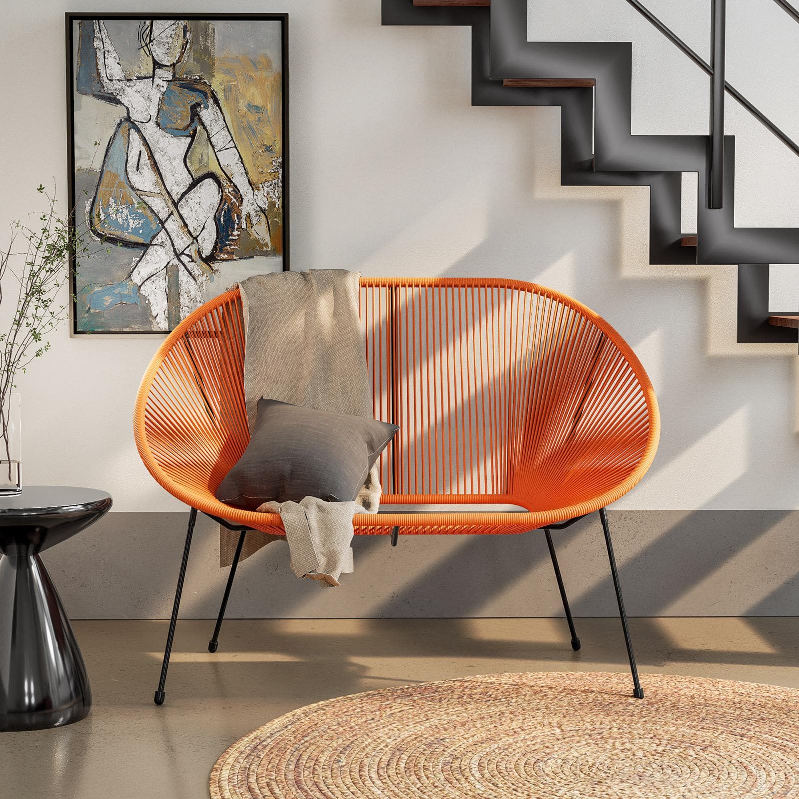 Divano da interno in corda arancione - Kalimba