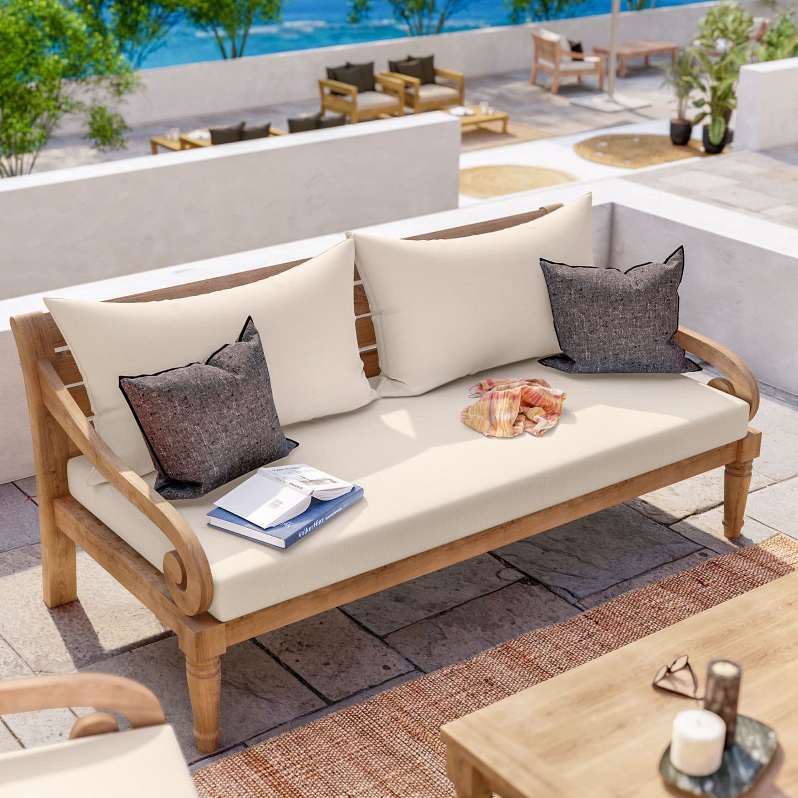 Divano in legno teak con cuscini - Belem