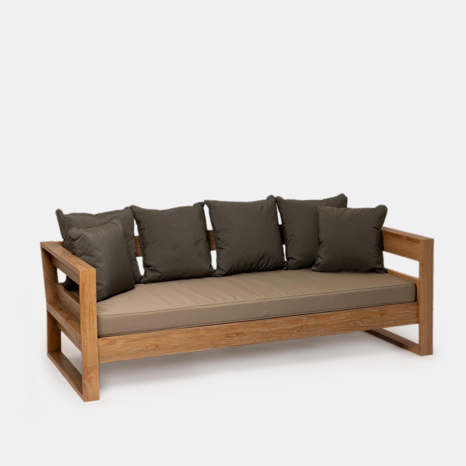 Divano letto da giardino in legno teak con cuscini - Cairo