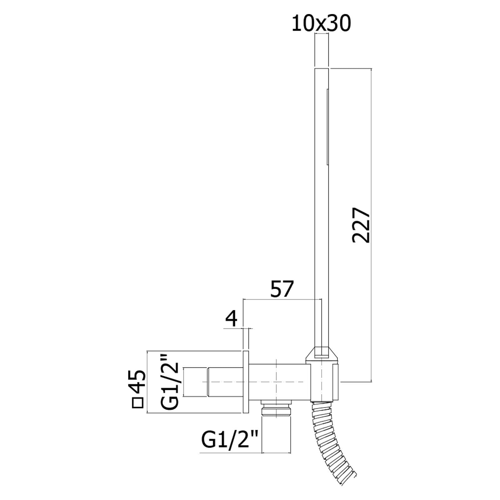 Set doccia incasso con presa acqua incorporata in metallo cromato - Quadro di Paffoni