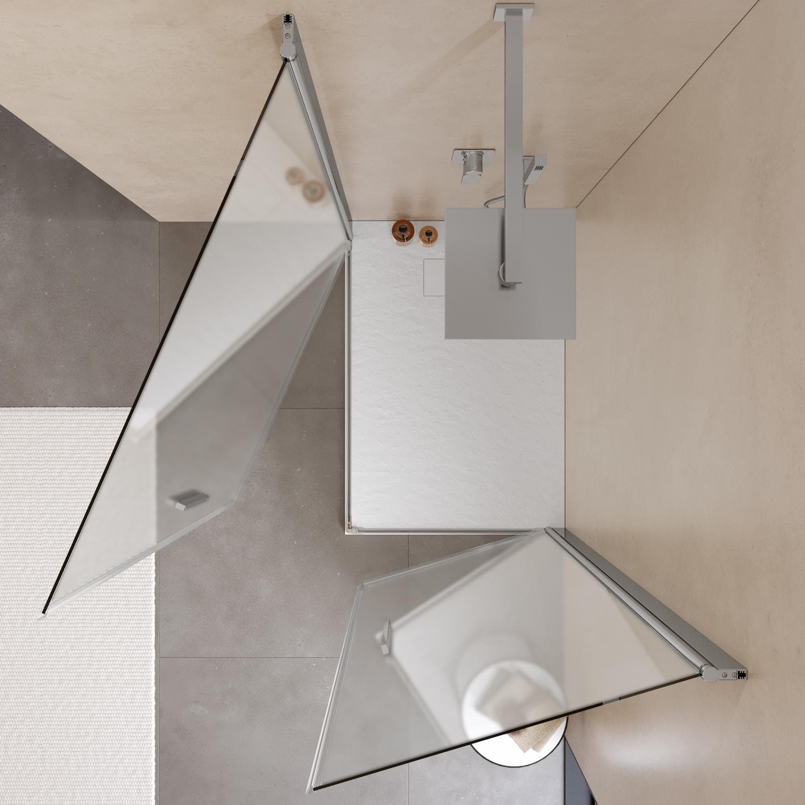 Box doccia 70x100 cm doppio battente con vetro temperato opaco e profilo cromo 190h - Nilo