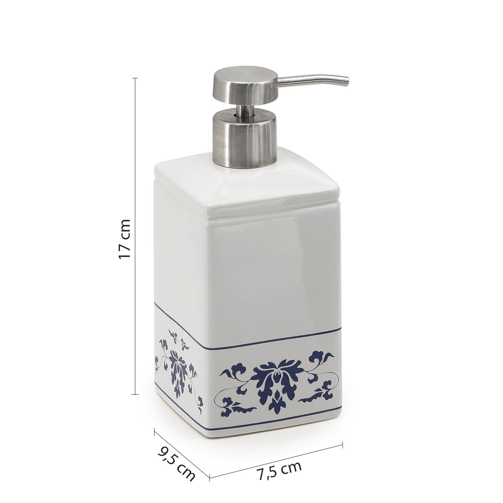 Dosaasapone da appoggio in porcellana bianco con motivo blu - Cixi di Gedy