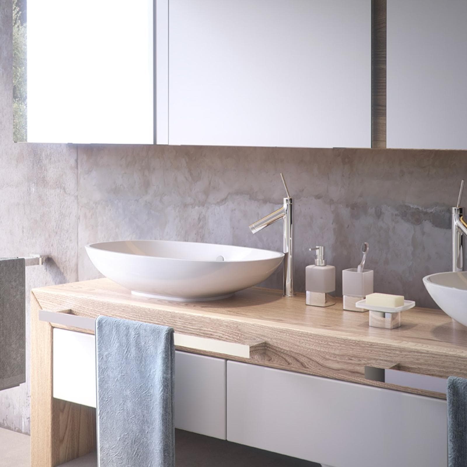 Dosasapone d'appoggio in alluminio e cromall cromo e vetro satinato - Lounge di Gedy