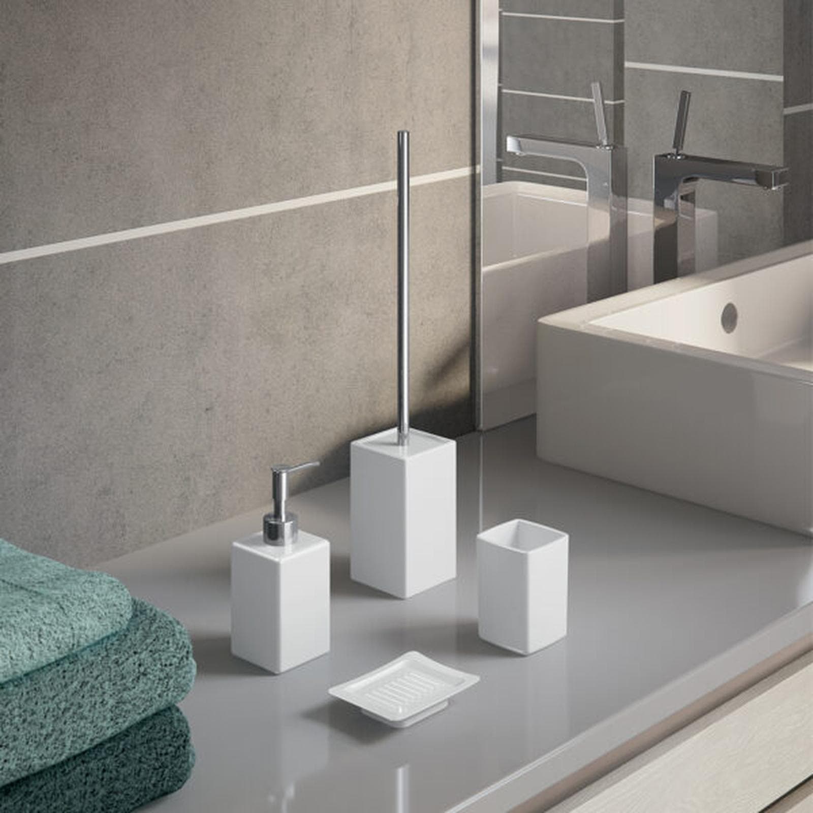 Dosasapone in ceramica bianco con erogatore cromo - Verbena di Gedy