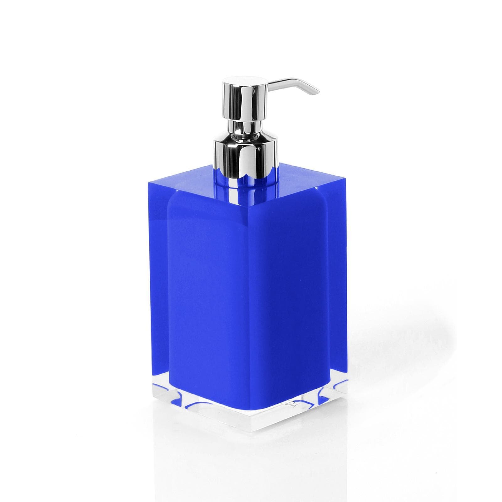 Dosasapone blu e trasparente con erogatore cromo - Rainbow di Gedy
