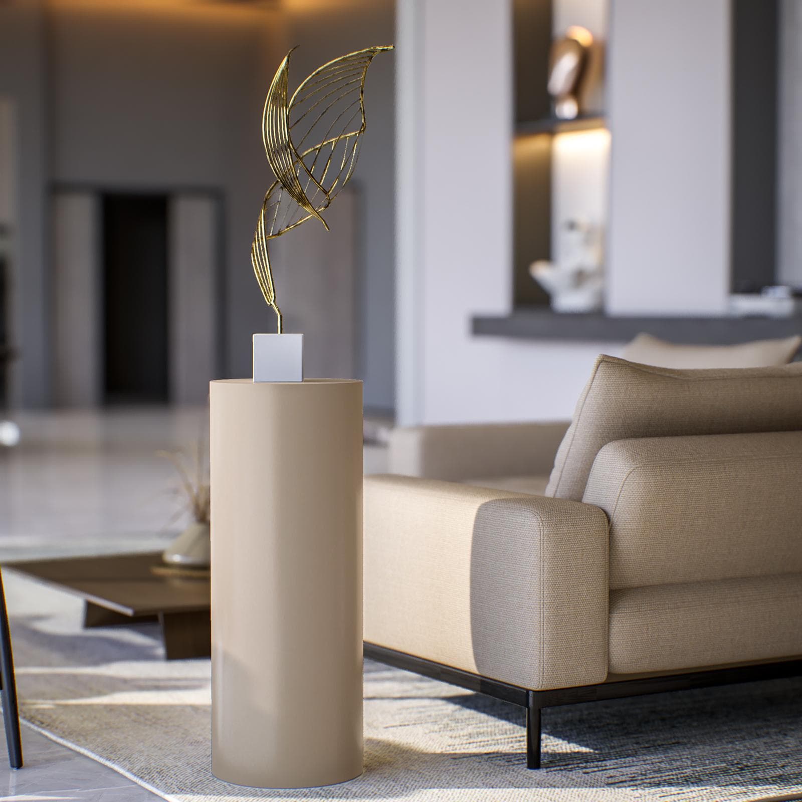 Espositore a colonna 90 h cm in polietilene crema