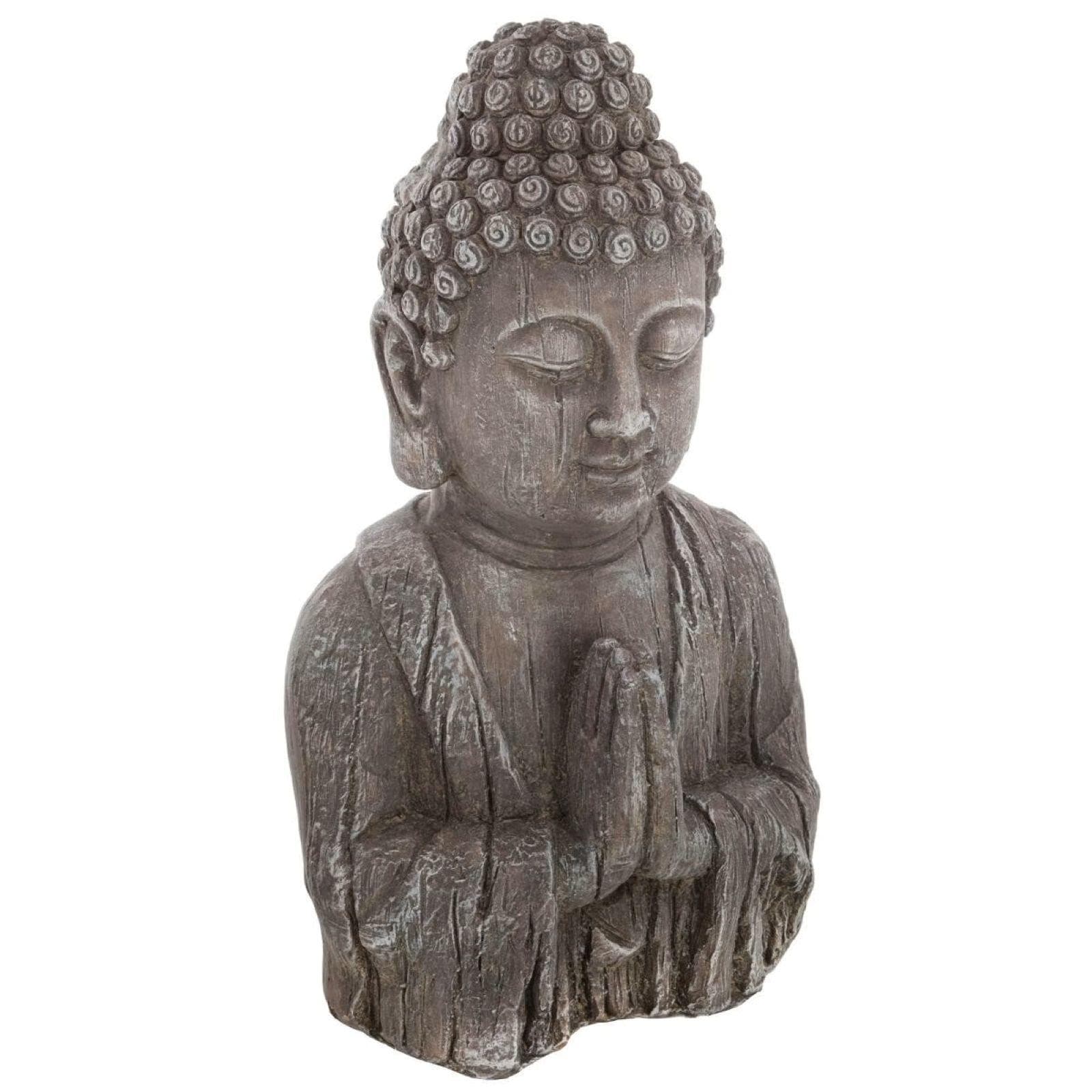 Figura decorativa 50h cm buddha in ossido di magnesio grigio