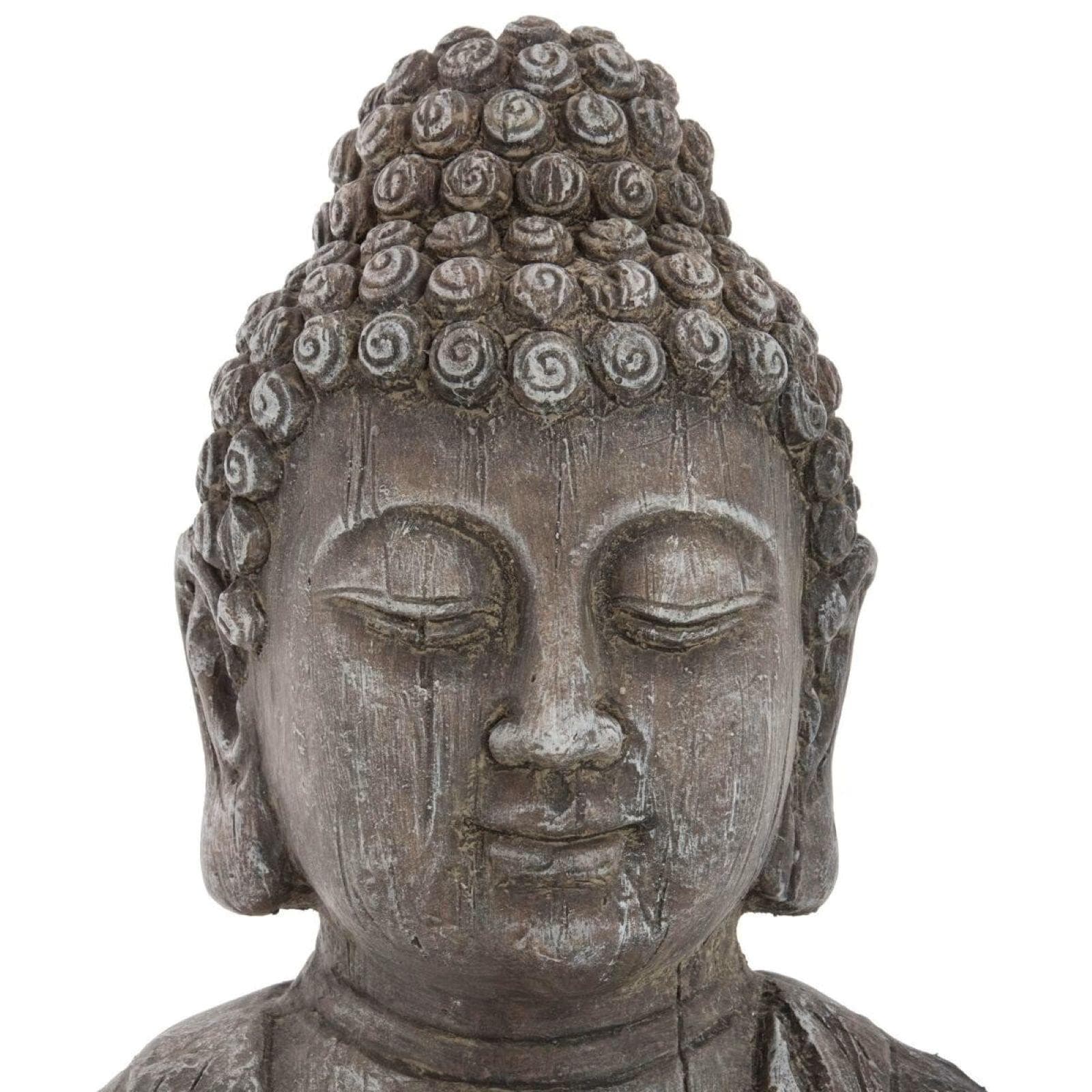 Figura decorativa 50h cm buddha in ossido di magnesio grigio