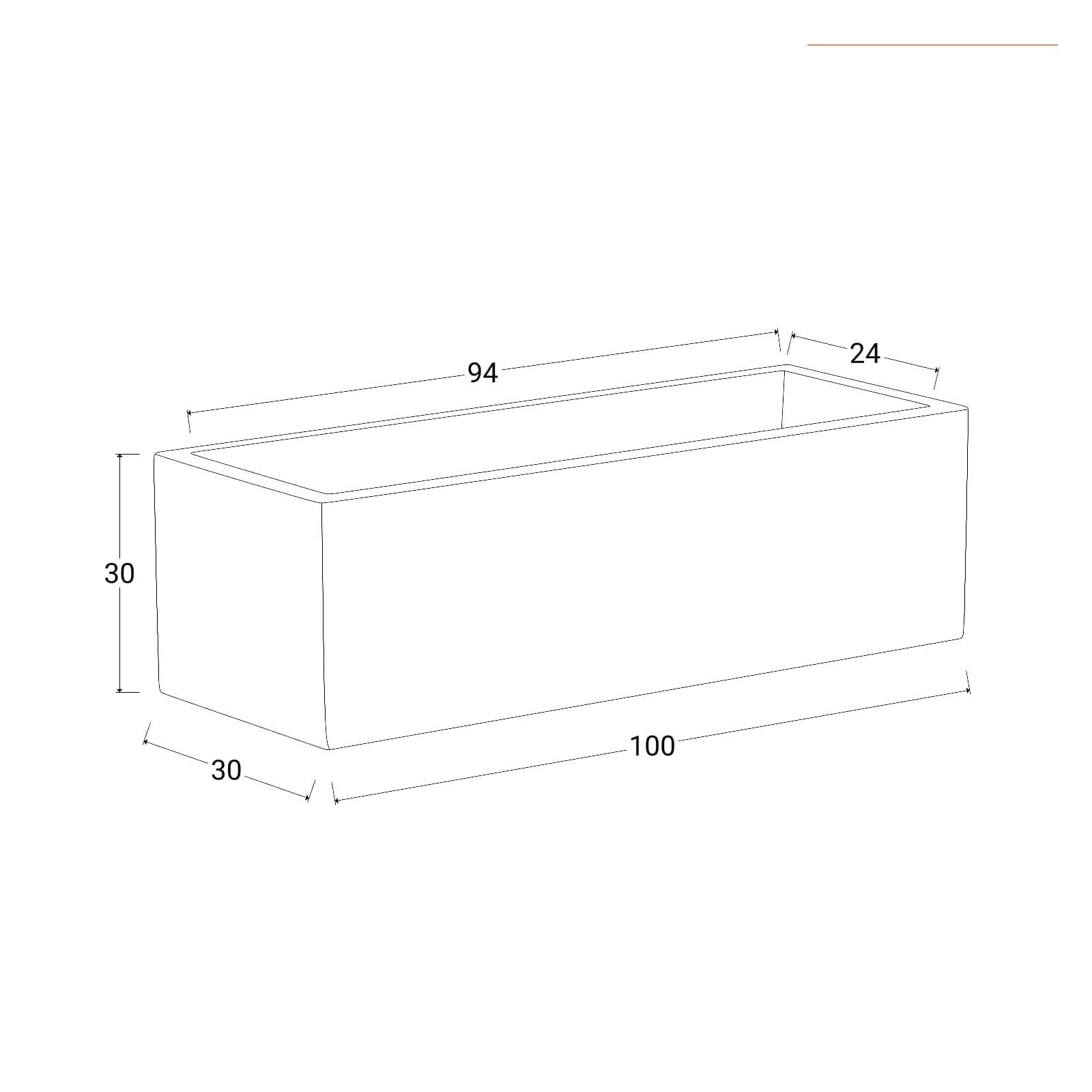 Vaso da esterno 100x30 h cm tutta capienza in polietilene blu - Melbourne