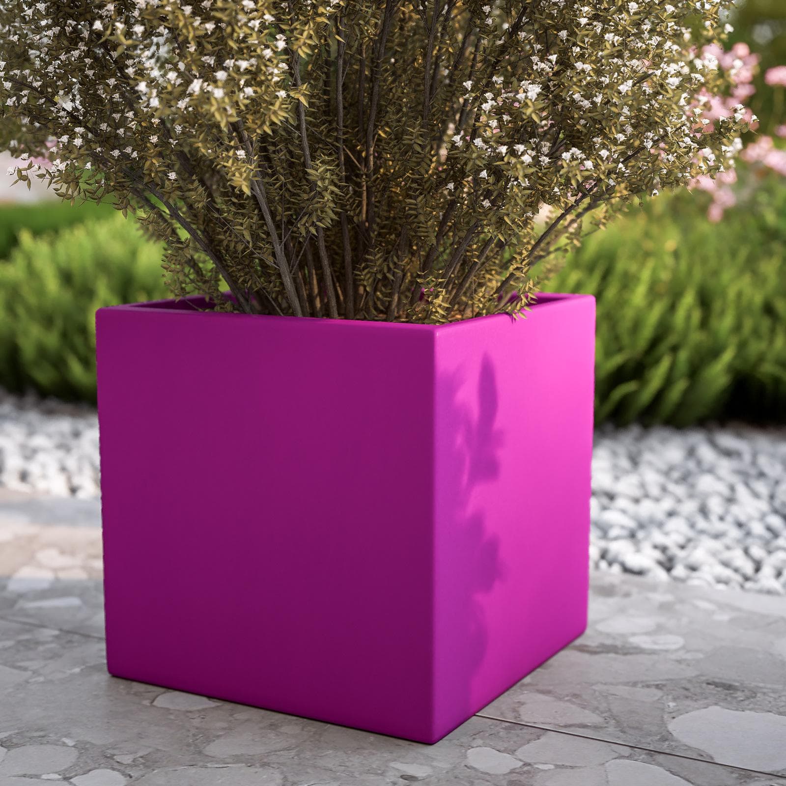 Vaso da esterno 30x30 h cm tutta capienza in polietilene viola - Melbourne