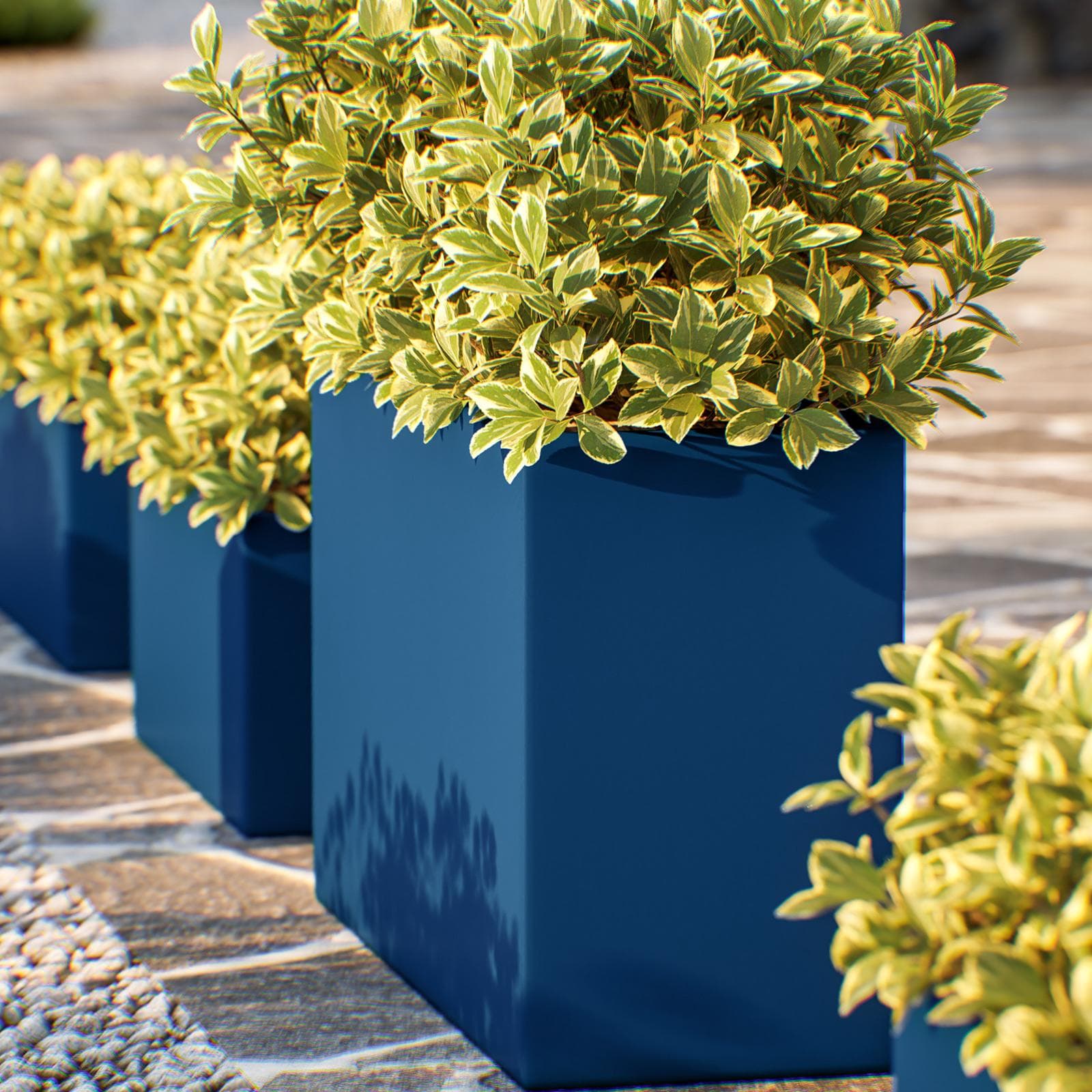 Vaso da esterno 80x50 h cm tutta capienza per esterni in polietilene blu - Melbourne