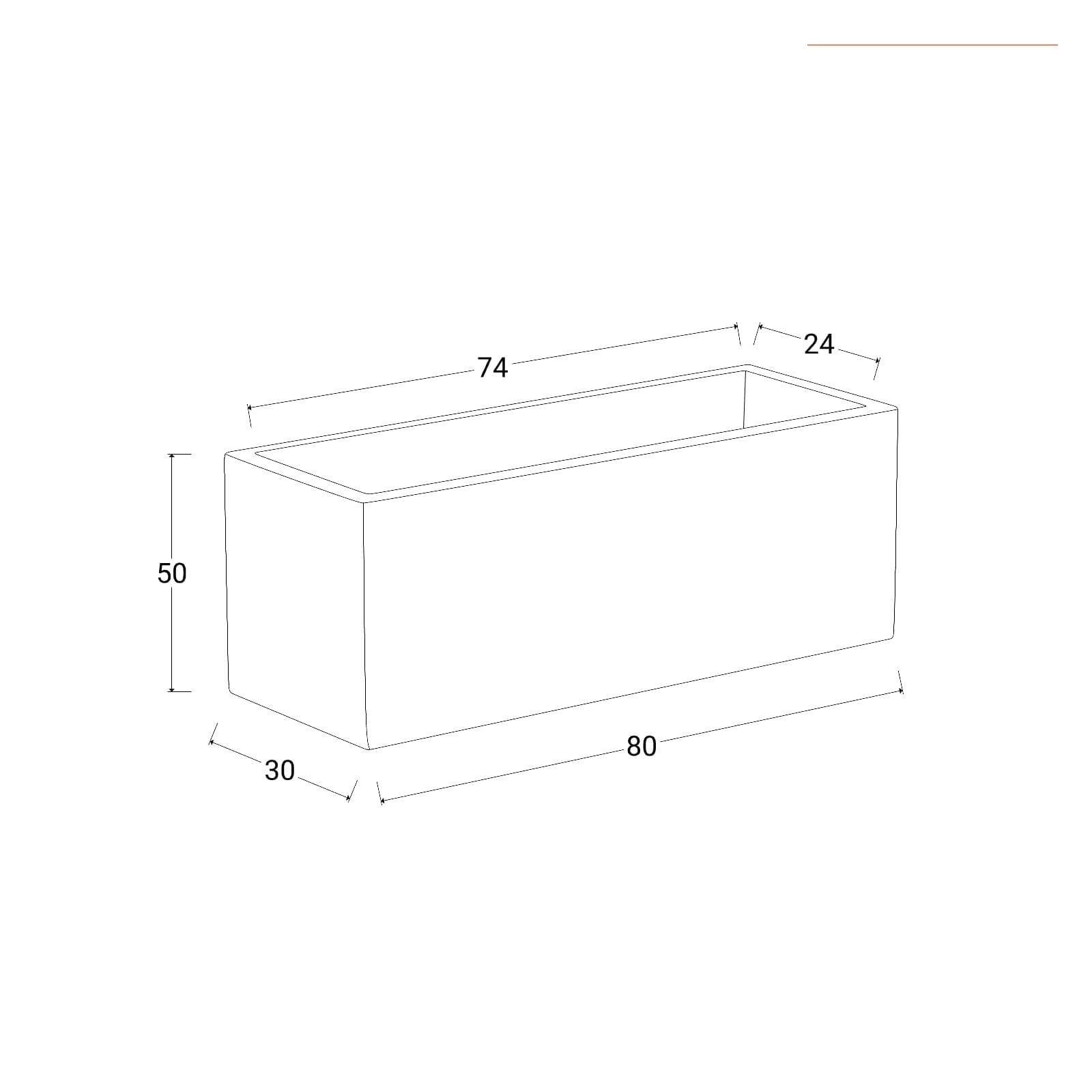 Vaso da esterno 80x50 h cm tutta capienza per esterni in polietilene ocra - Melbourne