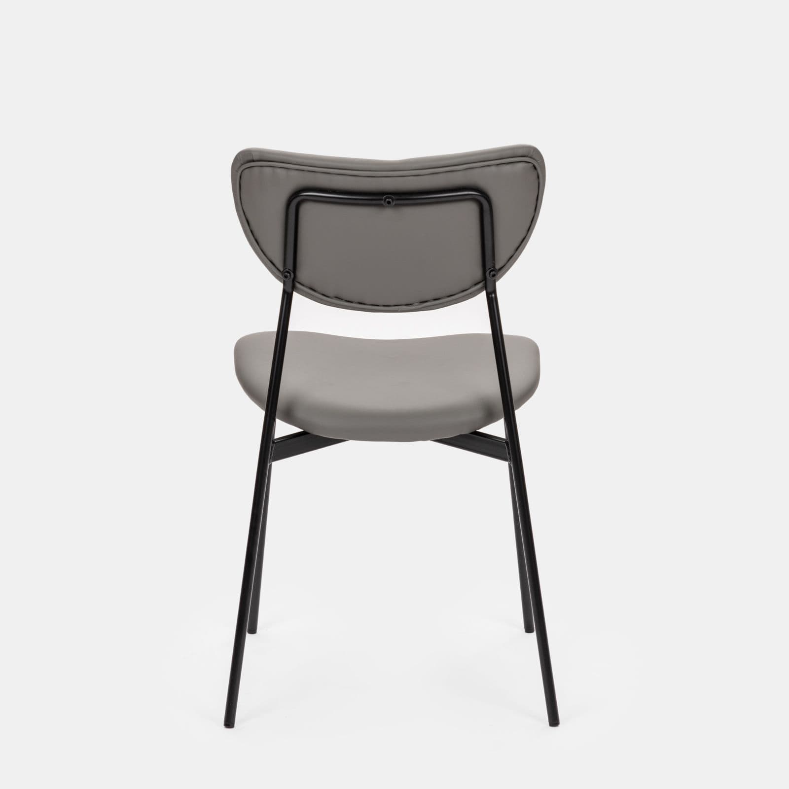 Set 4 sedie da ufficio in similpelle grigia con gambe nere - Flaminia