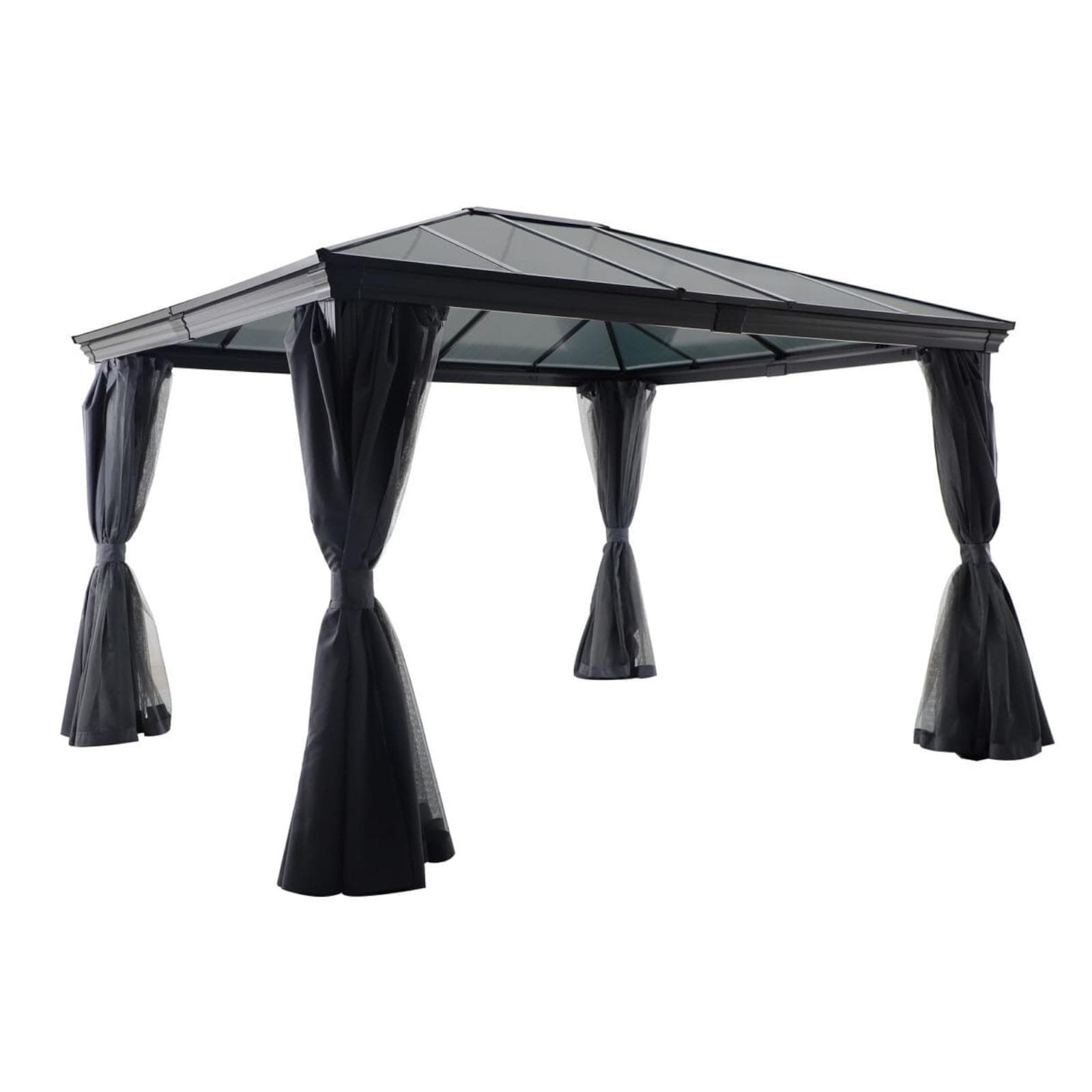 Gazebo 3,6x3 m con tende laterali richiudibili grafite - Shine