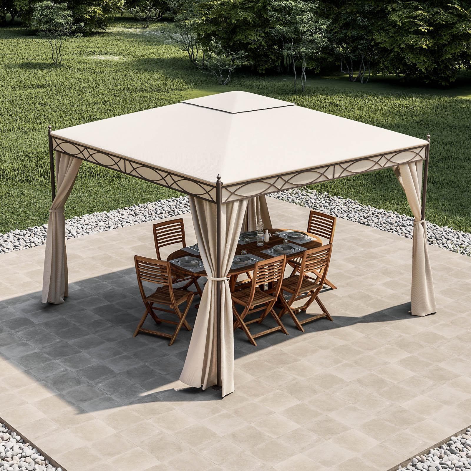 Gazebo 3x3 metri con tende e zanzariere - Elite