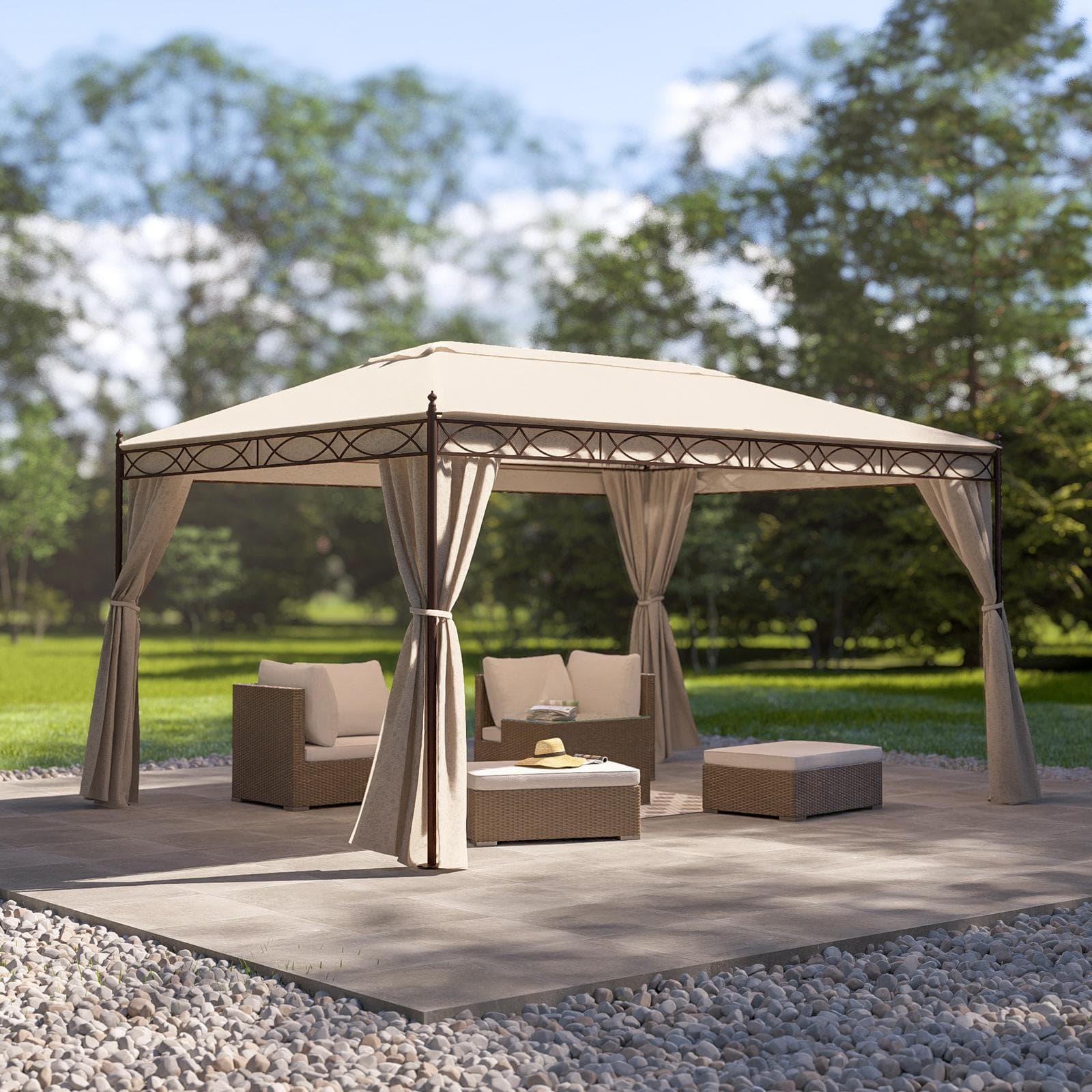 Gazebo 3x4 con tende e zanzariere - Elite