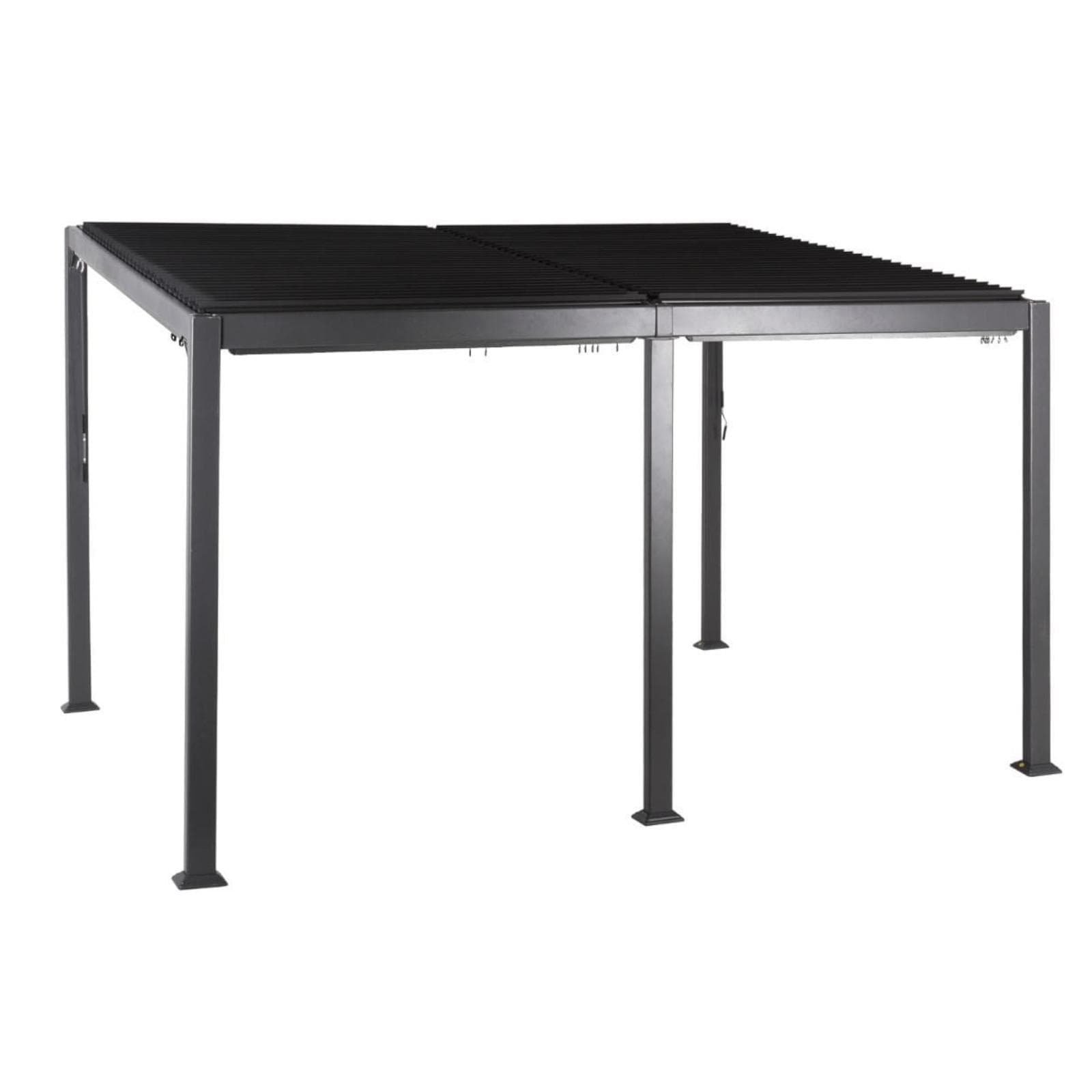 Gazebo pergola 4x3 m con tetto a lamelle in alluminio grigio - Miro