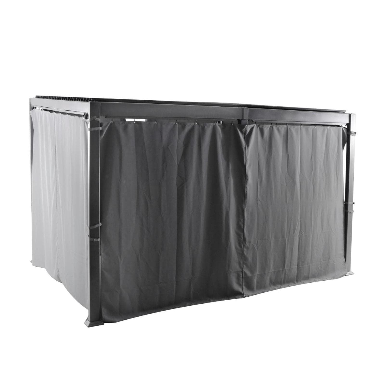 Gazebo pergola 4x3 m con tetto a lamelle in alluminio grigio - Miro