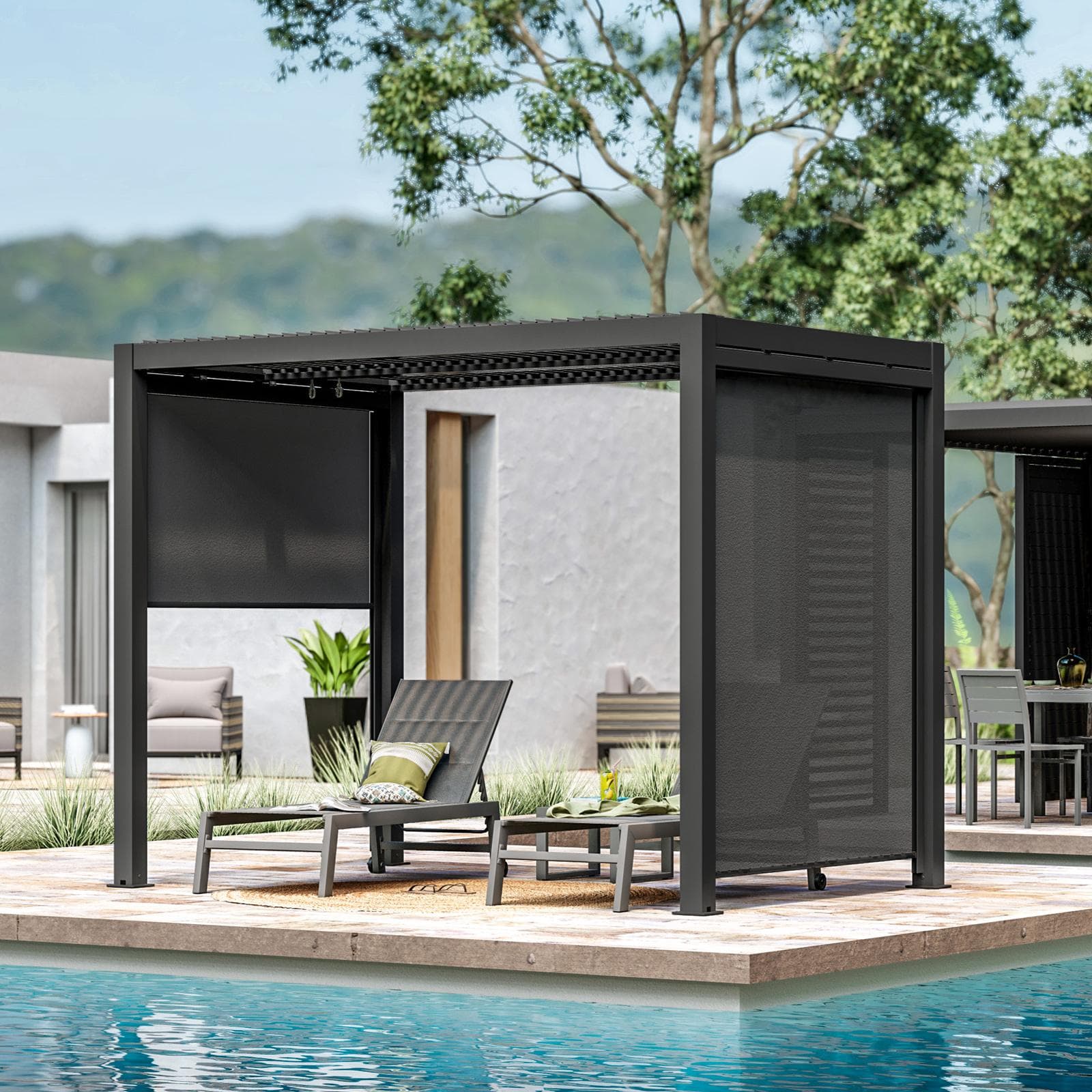 Gazebo bioclimatico 3x2 m in alluminio antracite - Enea