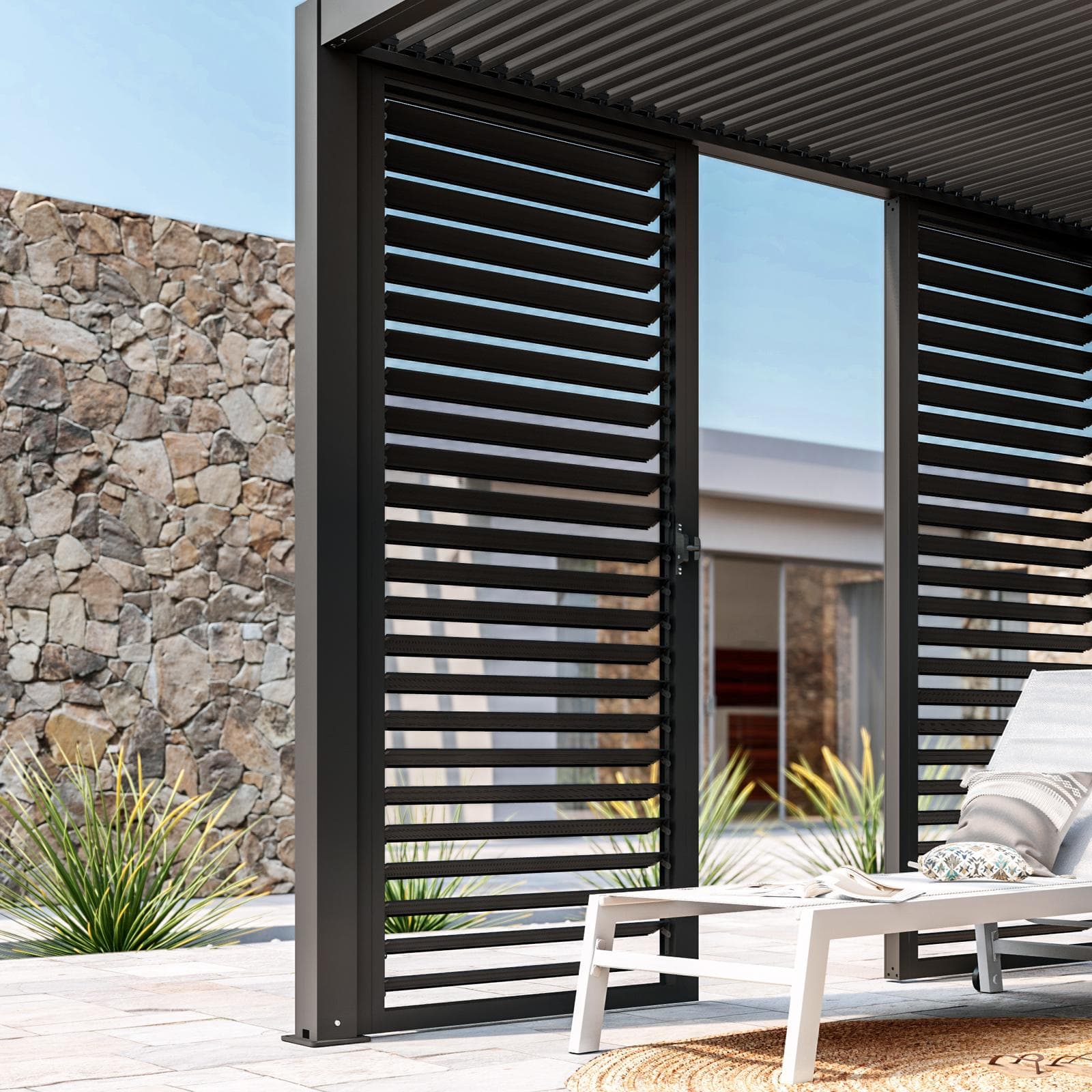 Gazebo bioclimatico 3x3 m in alluminio antracite - Enea