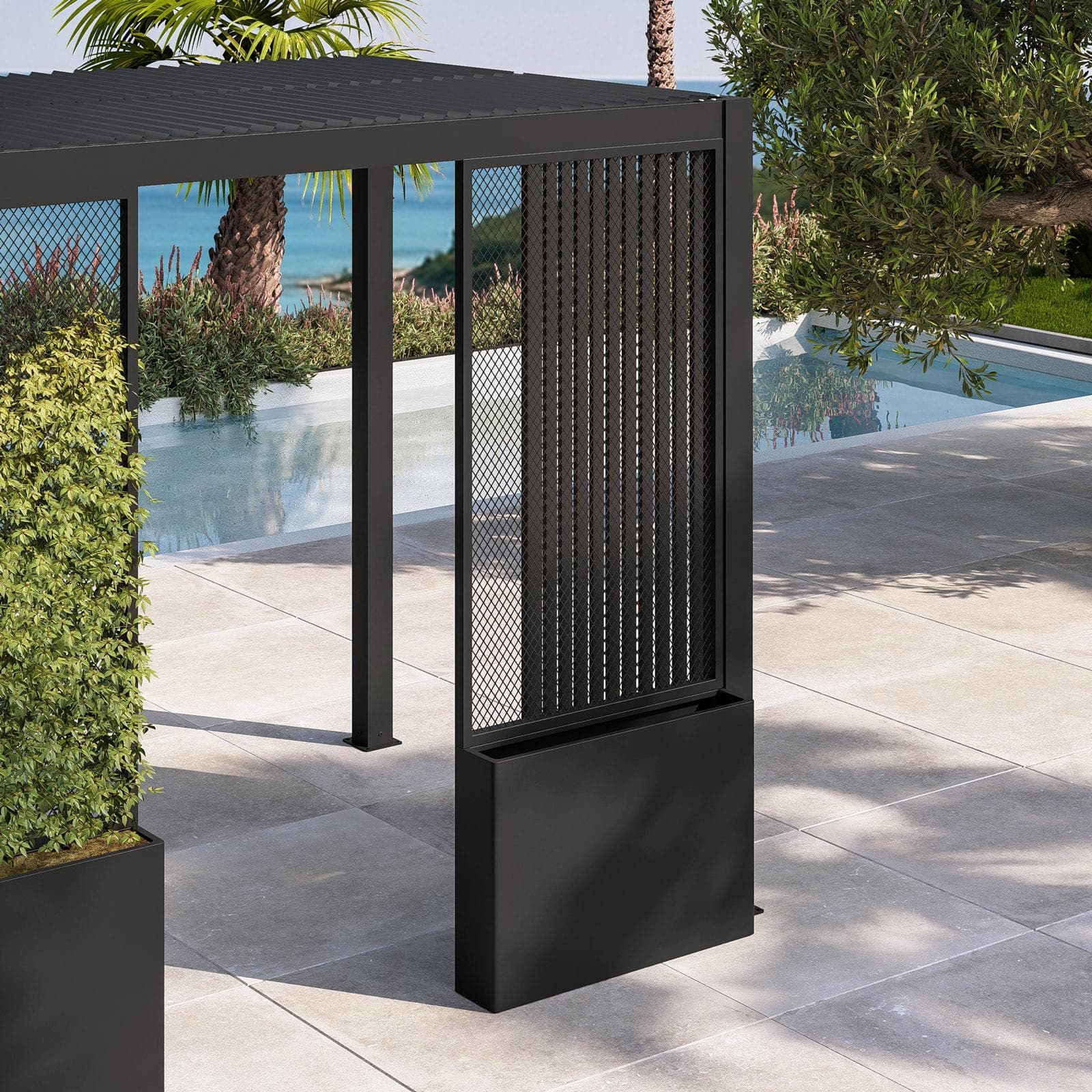 Gazebo bioclimatico 4x4 m in alluminio antracite - Enea