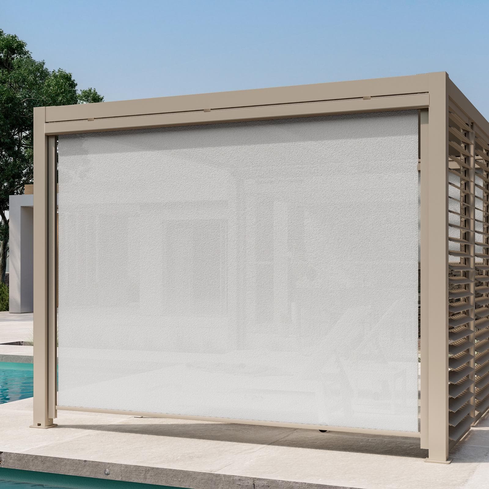 Gazebo bioclimatico 3x3,6 m in alluminio tortora - Enea