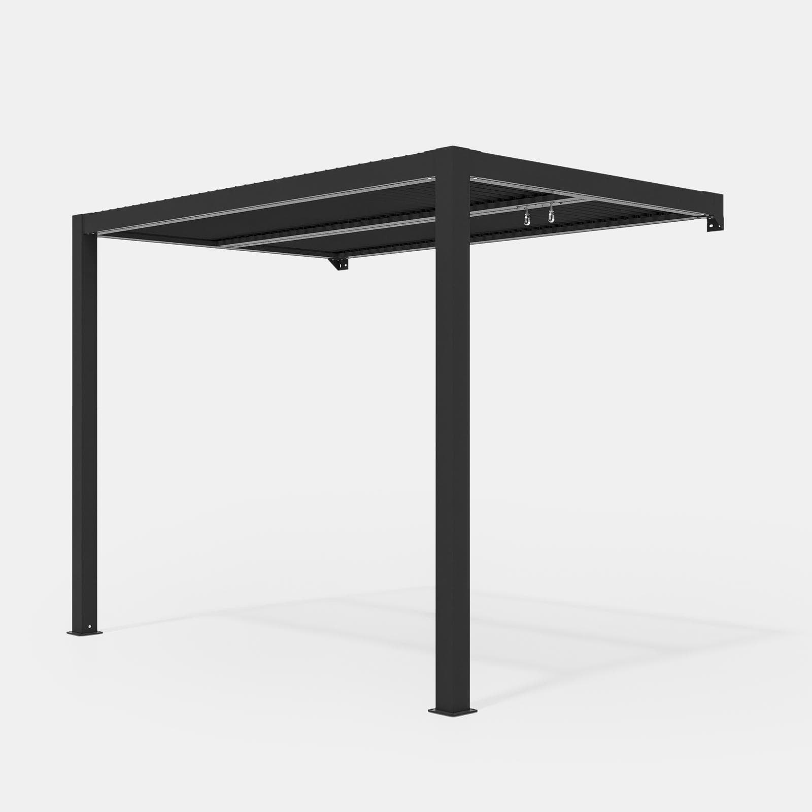 Pergola con tetto a lamelle 3x3 m in alluminio antracite - Enea