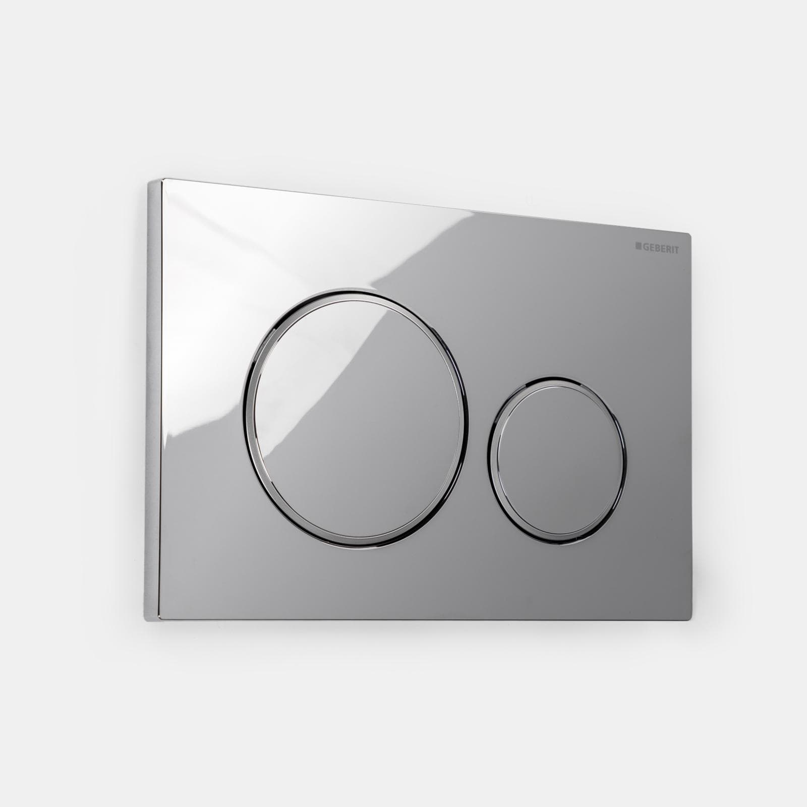 Geberit placca di comando cromata con particolari satinati doppio tasto per incassi Sigma 8 - Sigma20 round