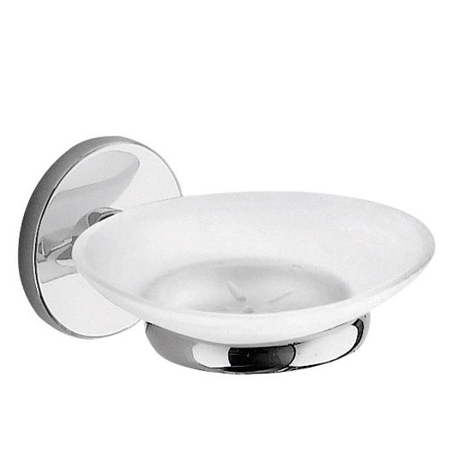 Portasapone a muro in acciaio inox e cromall cromo e vetro satinato - Vermont Pro di Gedy