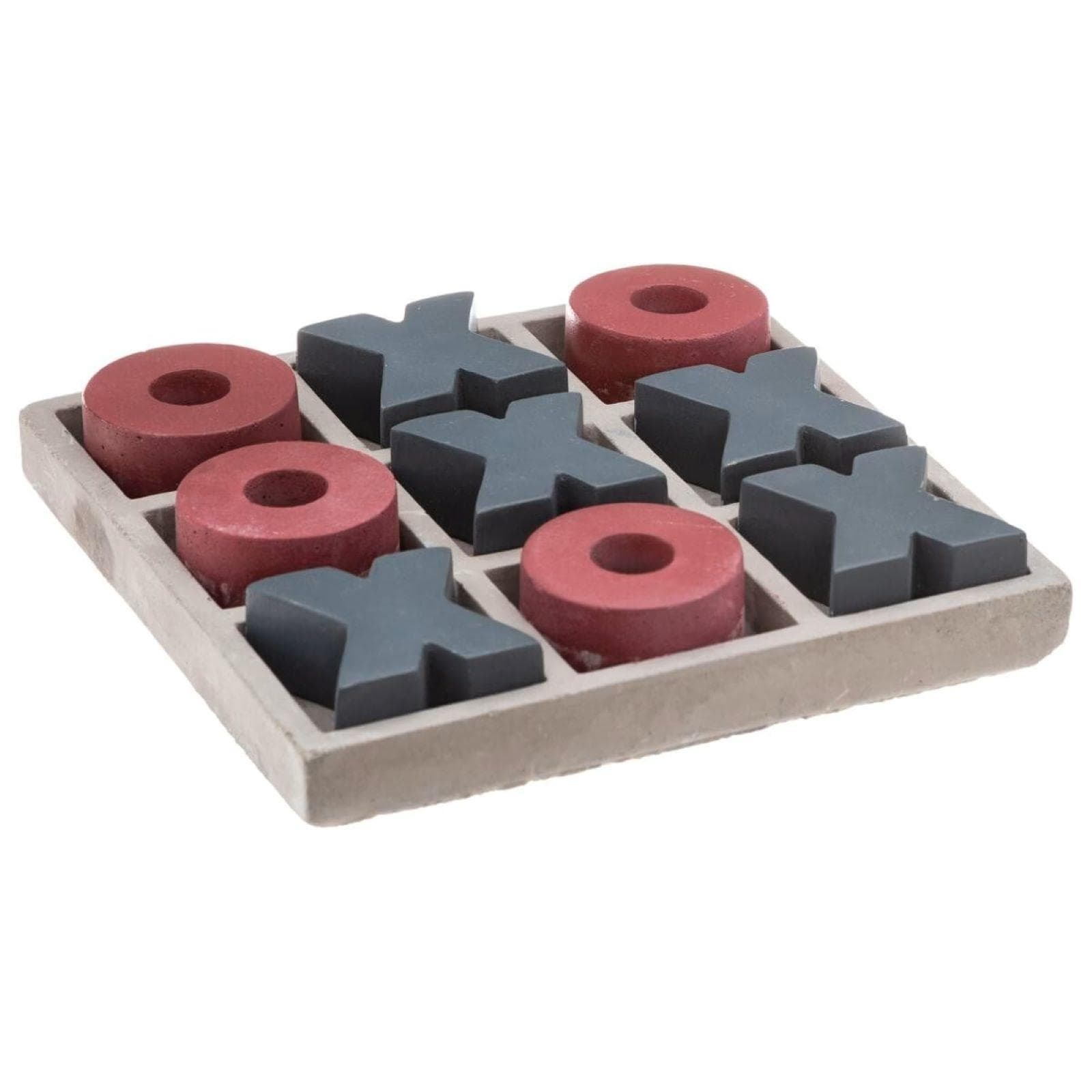 Gioco da tavolo 15 cm Tris in cemento rosso e blu