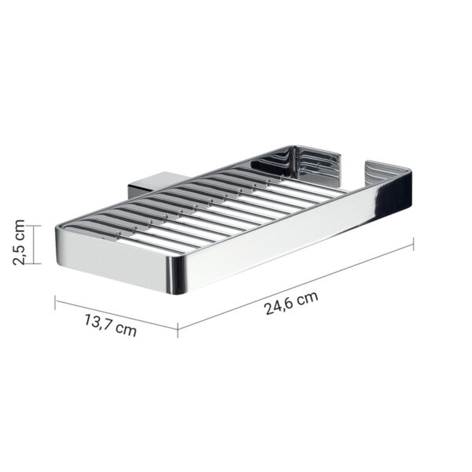Griglia portaoggetti a muro 25 cm in alluminio e cromall cromo - Lounge di Gedy