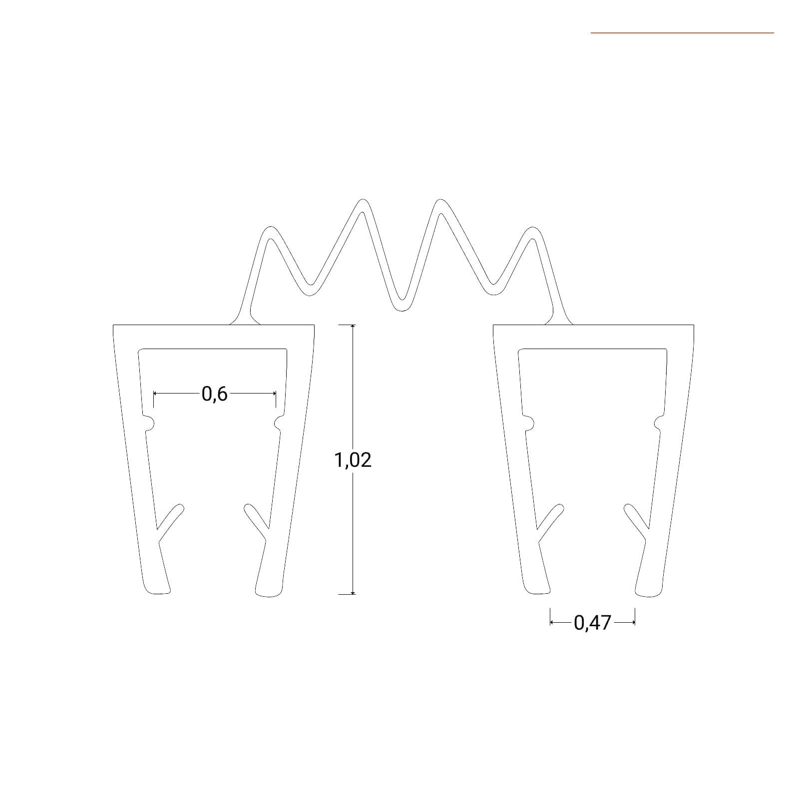 Guarnizione verticale salvagoccia riducibile 195 cm trasparente - Closet